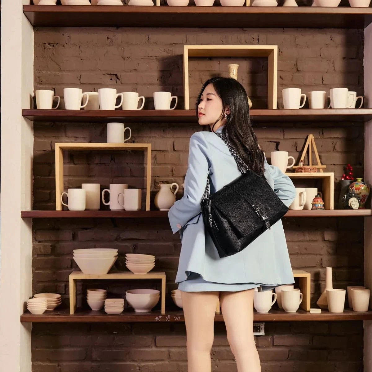 Aria Vegan Leather Shoulder Bag for Women | Black Pebbled Crossbody Purse | Fashion Handbag for Work, Travel & Everyday Use