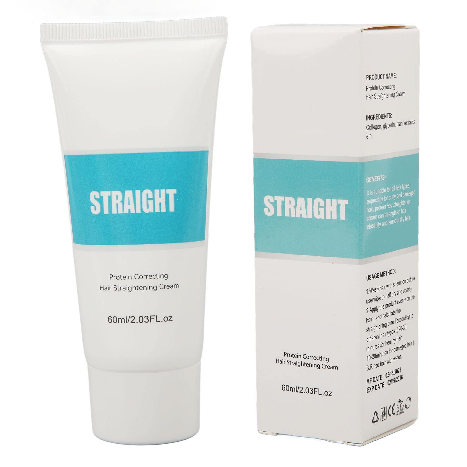 Silk & Gloss Protein Correcting Hair Straightener Cream - Collagen Smoothing Treatment for Damaged Hair & All Hair Types | Perfect for Salon-Quality Straightening at Home