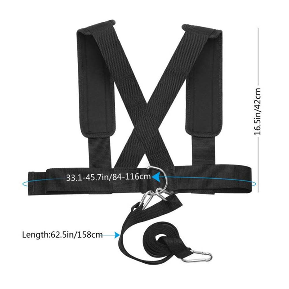 DZOZO Sled Harness Belt - Workout Harness with Pull Strap for Strength Training & Resistance Exercises - Speed Trainer Vest for Fitness & Sports Equipment - Perfect for Gym, CrossFit, and Outdoor Training