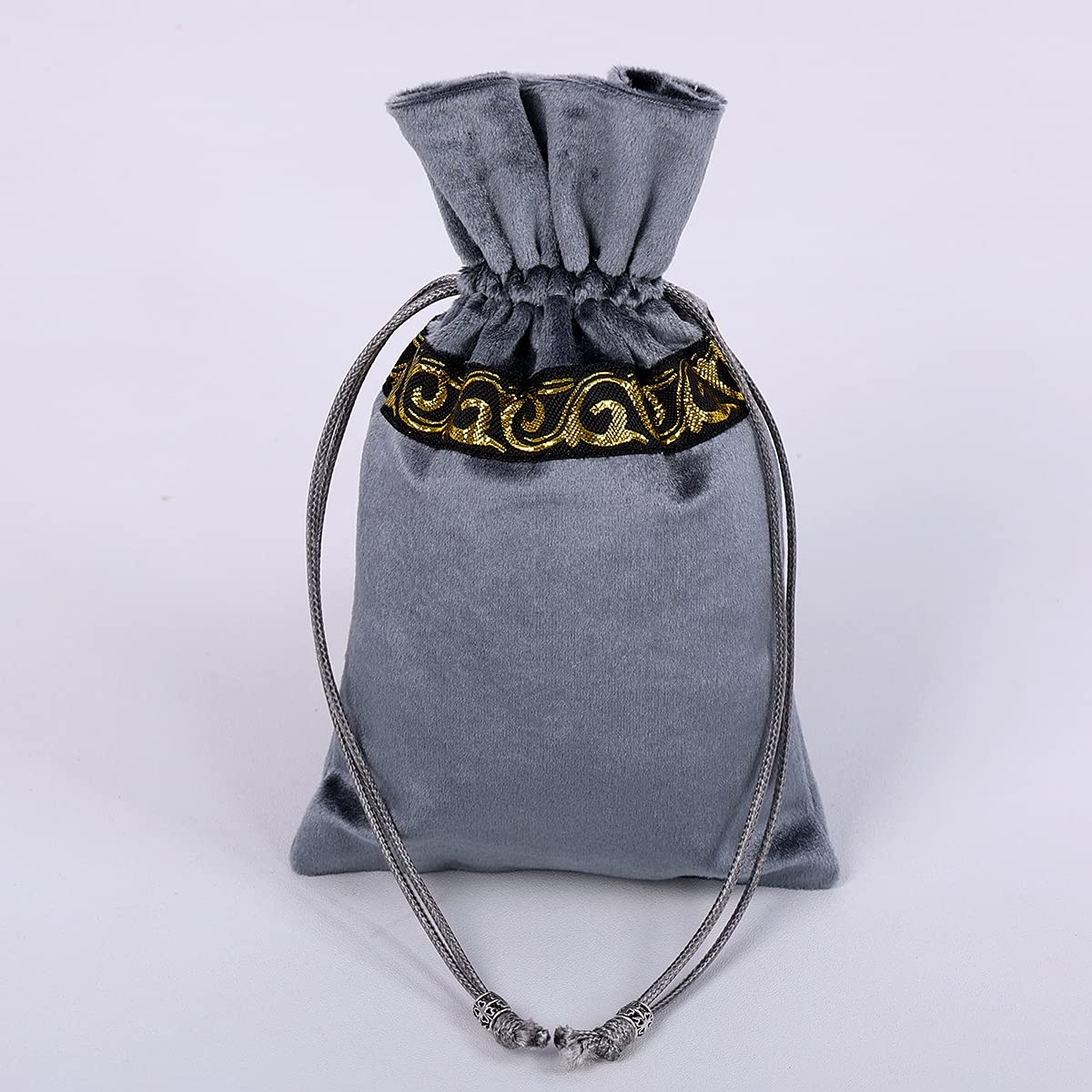 BLESSUME Tarot Reading Cloth - Premium Velvet Altar Table Cover for Wicca, Divination & Spiritual Practices with Free Tarot Pouch (Gray) - Perfect for Psychic Readings, Rituals & Sacred Spaces