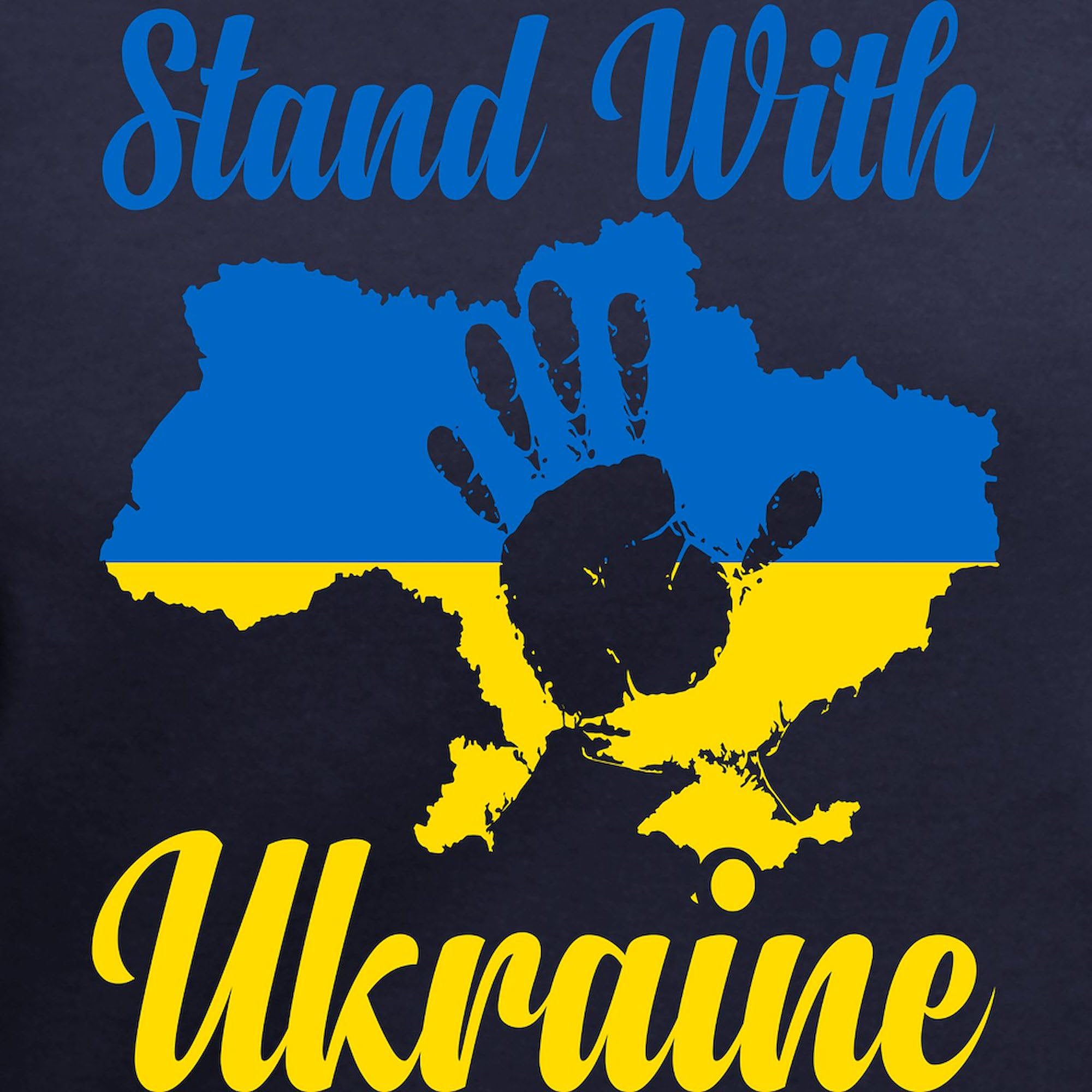 Stand with Ukraine Women's Cotton V-Neck T-Shirt - Comfortable & Stylish Casual Wear for Everyday, Protests & Charity Events