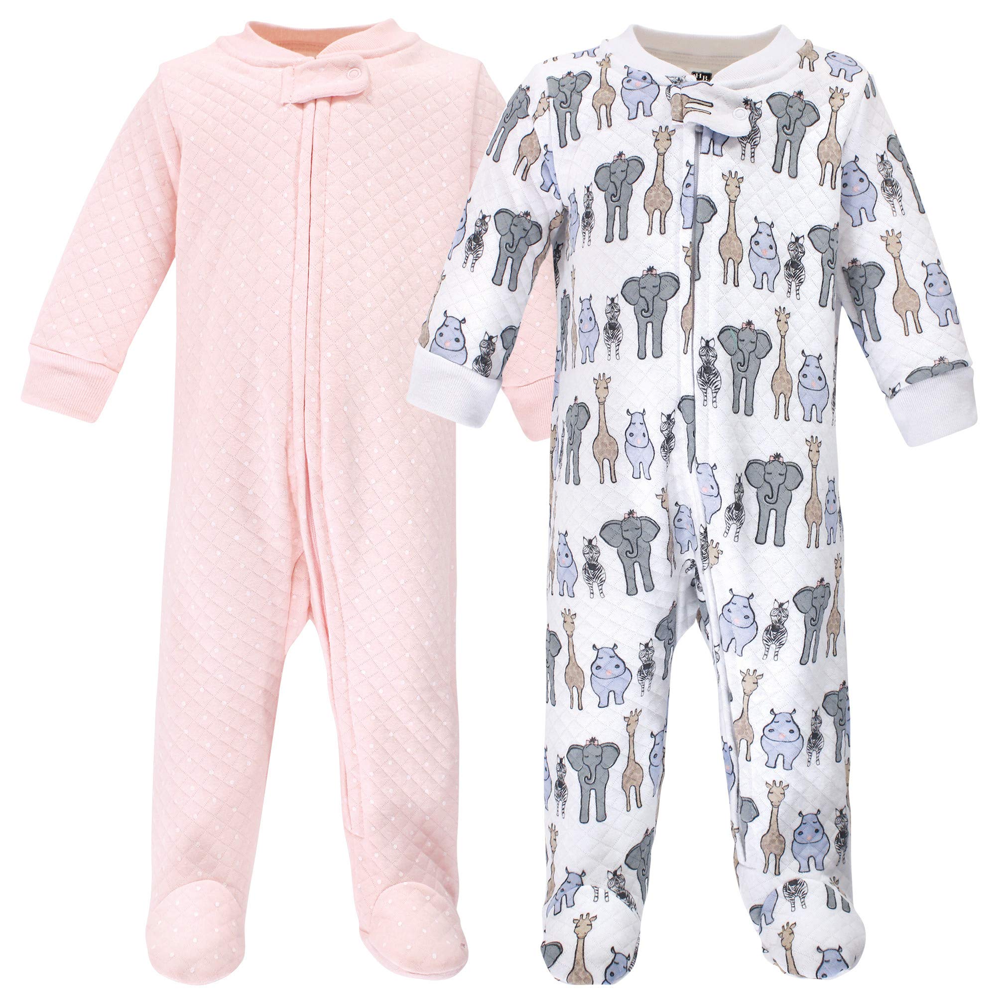Hudson Baby Girls' Quilted Zipper Sleepsuit for Cozy Nights