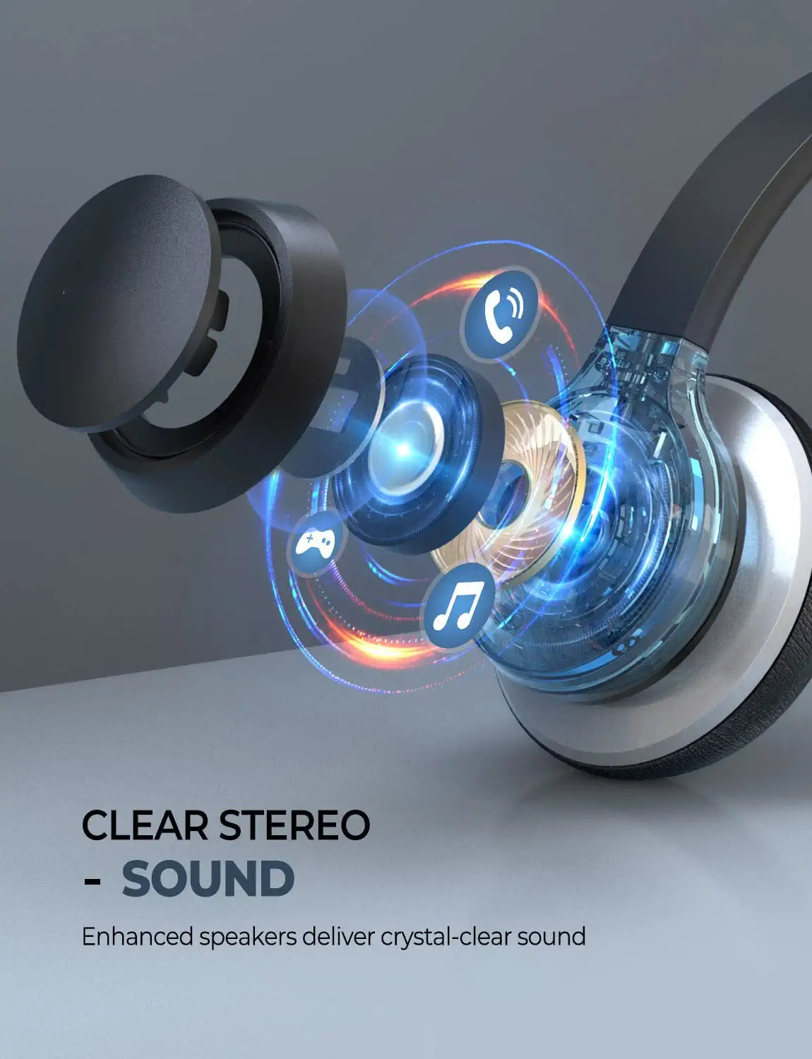 Mpow HC6 Noise Cancelling Gaming Headset with Microphone - Lightweight Over-Ear Headphones for PC, PS4, Xbox, Office & Online Classes