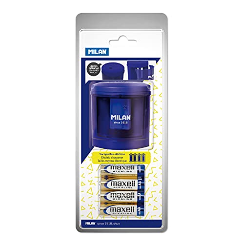 MILAN Electric Pencil Sharpener - Fast & Quiet Automatic Pencil Sharpener with Blister Pack - Perfect for Office, School & Art Studio Use