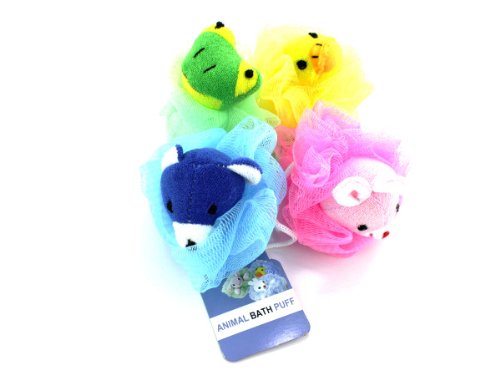 Bulk Junior Animal Scrubbers for Kids - 4-Piece Bath & Shower Set with Stuffed Animals | Fun Bath Time Cleaning for Toddlers & Children