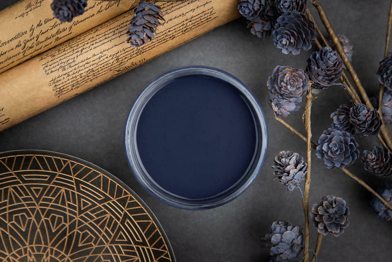 Dixie Belle Chalk Mineral Paint - Matte Dark Navy (4oz) | DIY Furniture Paint for Cabinets, Dressers & Home Decor | Made in USA | Non-Toxic & Eco-Friendly | Perfect for Upcycling & Vintage Projects