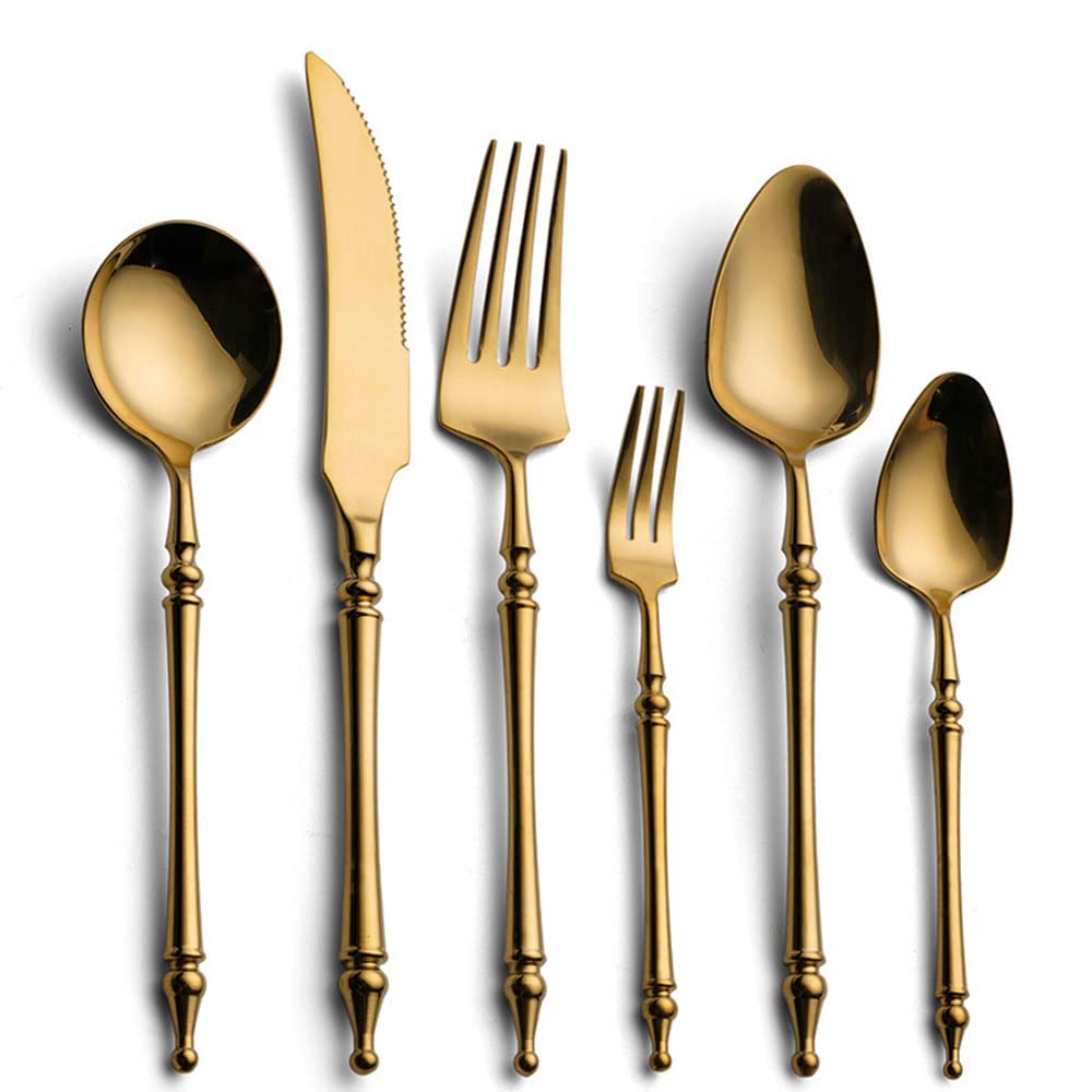 48-Piece Stainless Steel Silverware Set for 8 - Includes Dinner Forks, Spoons & Steak Knives - Food-Grade Flatware for Home, Office, Restaurant & Hotel - Dishwasher Safe - Perfect for Dining, Entertaining & Catering Events