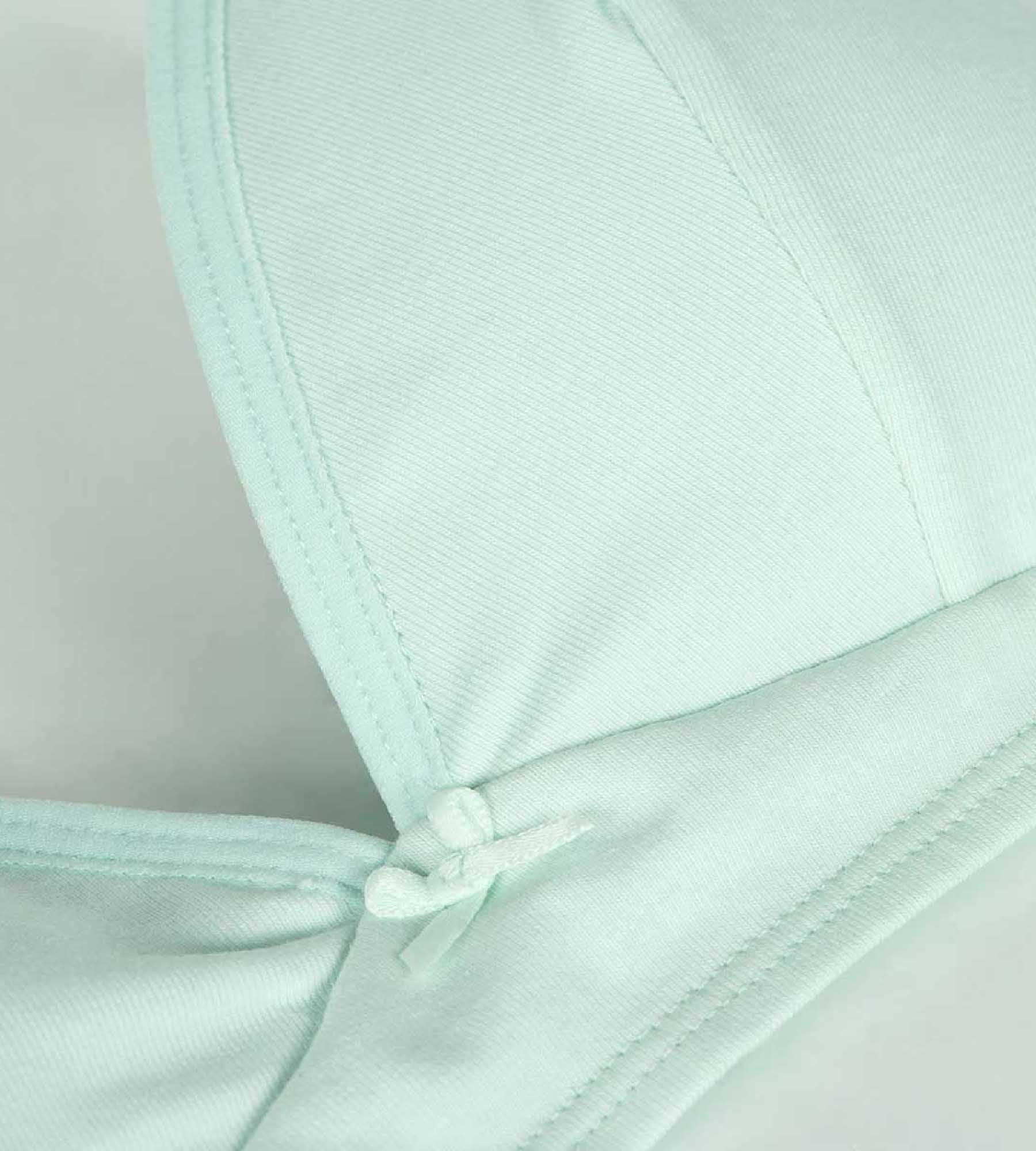Organic Cotton Triangle Bralette - Wireless Comfort Bra in Pastel Blue for Sensitive Skin | Perfect for Yoga, Lounge & Everyday Wear