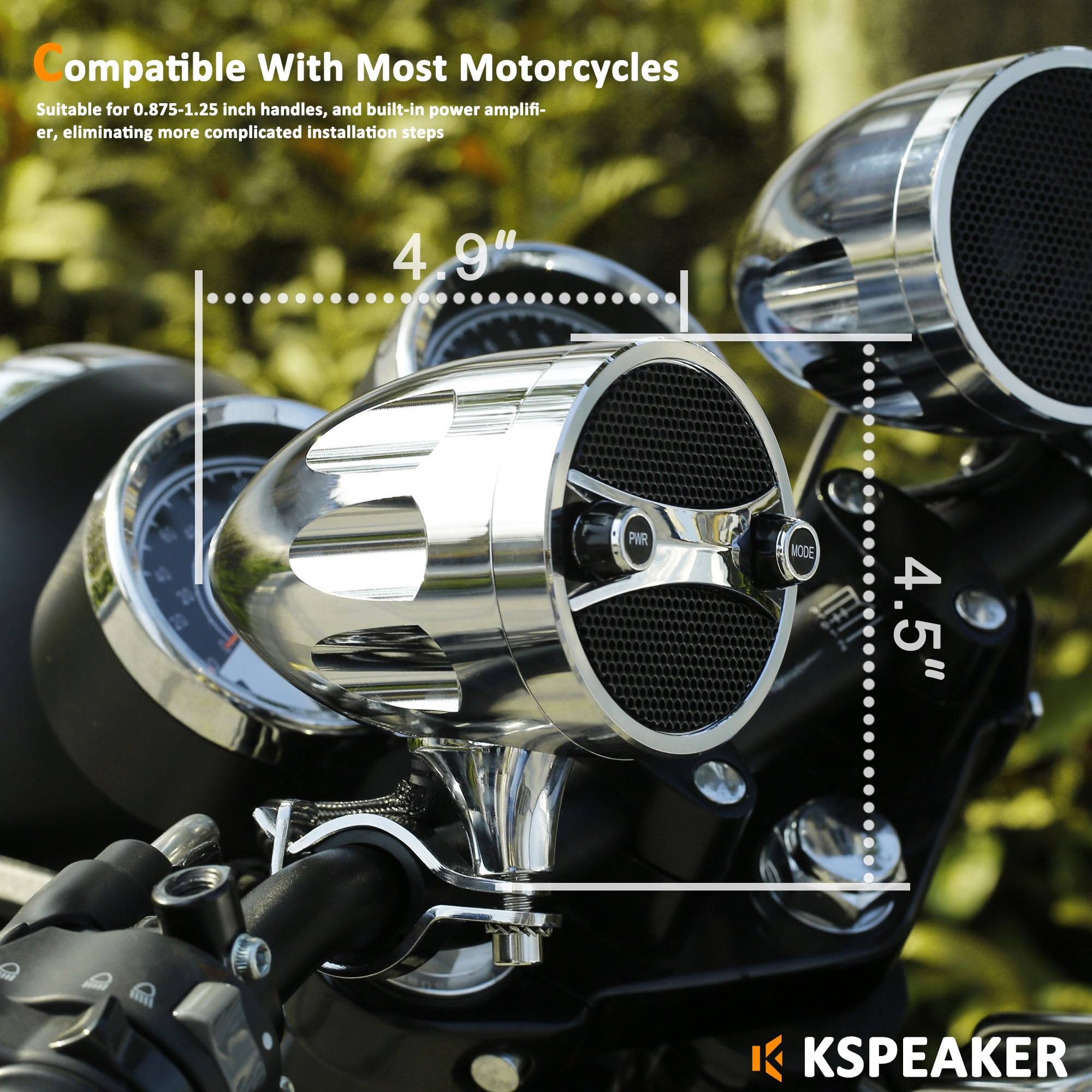 Waterproof Motorcycle Bluetooth Speakers - ATV/UTV Sound System, RZR Speakers, Golf Cart Stereo, Jet Ski Speakers & Sound Bar for Outdoor Adventures