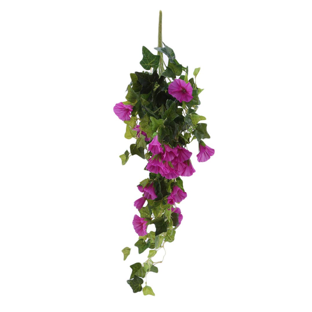 Underleaf Artificial Vines - 1 Pack Morning Glory Hanging Silk Plants for Home & Garden Decor | Fake Green Garland for Walls, Fences, Stairways, Outdoor Weddings & Hanging Baskets | Perfect for Indoor/Outdoor Decoration & Party Decor