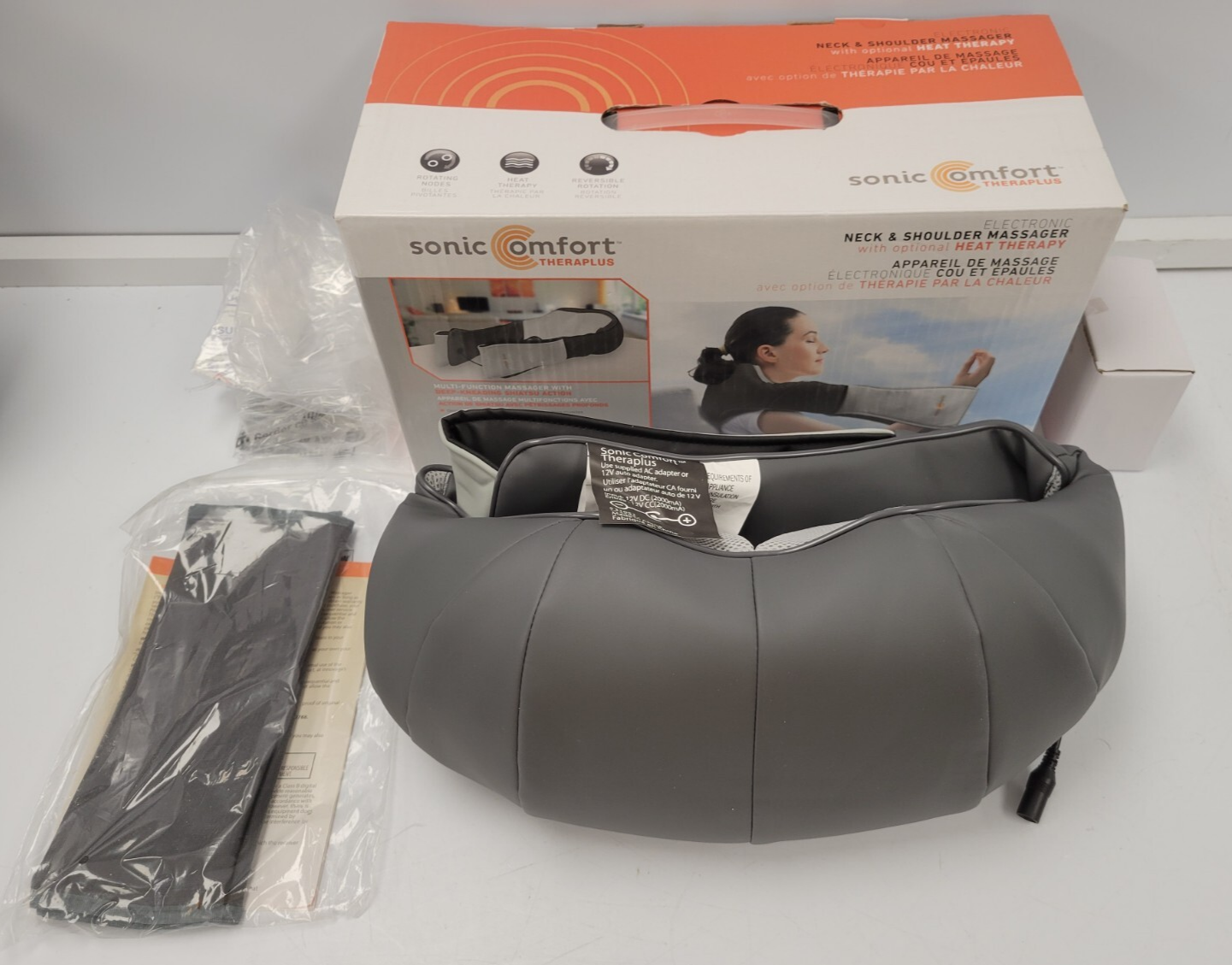 Sonic Comfort Neck and Shoulder Massager with Heat Therapy - Relieve Pain & Tension for Home, Office, and Travel Use
