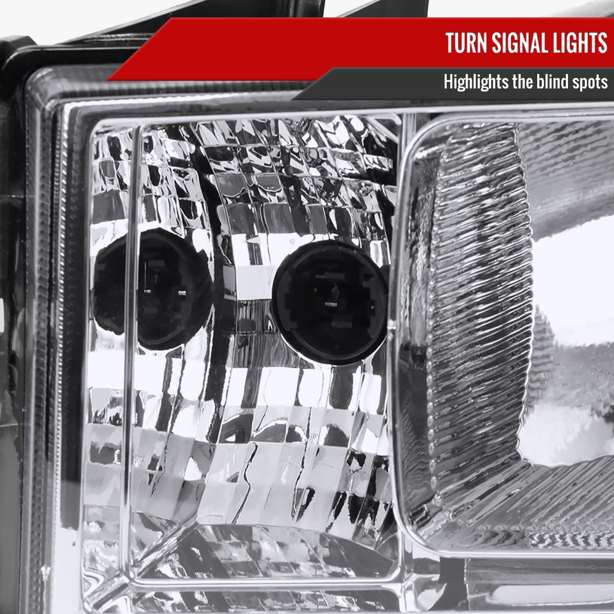 2007-2013 GMC Sierra Pickup Truck Clear Replacement Headlights Pair - Left & Right Side Headlamps for Improved Night Visibility & Style Upgrade