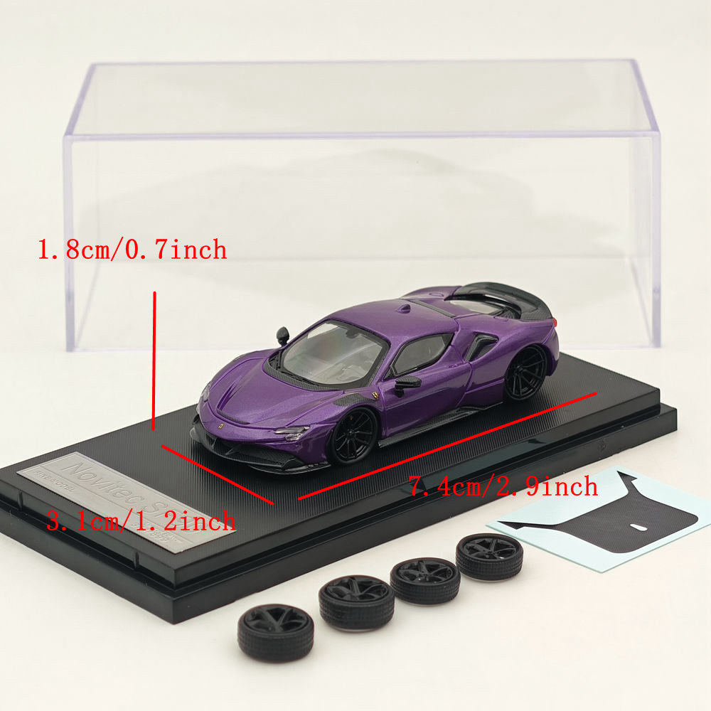 Novitec Ferrari SF90 1:64 Scale Diecast Model Car - Purple Collectible for Display & Racing Enthusiasts | Perfect for Showcases, Gifts & Car Collections