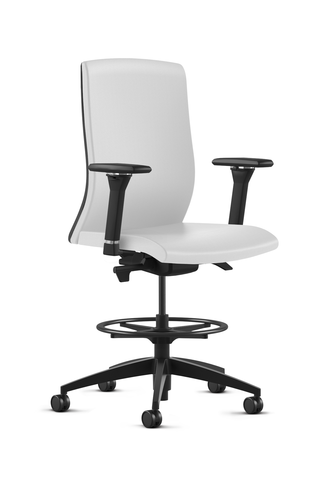 Ergonomic Fabric Stool with Foot Ring - 8