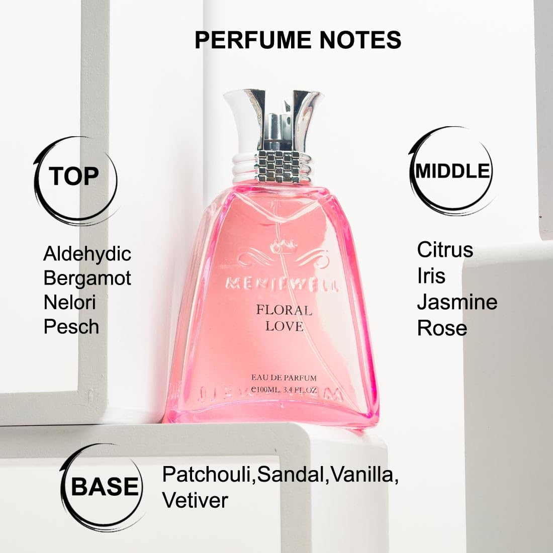 Menjewell Floral Perfume for Women - Long Lasting Fragrance, 100ml Eau de Parfum - Perfect for Daily Wear, Date Nights & Special Occasions
