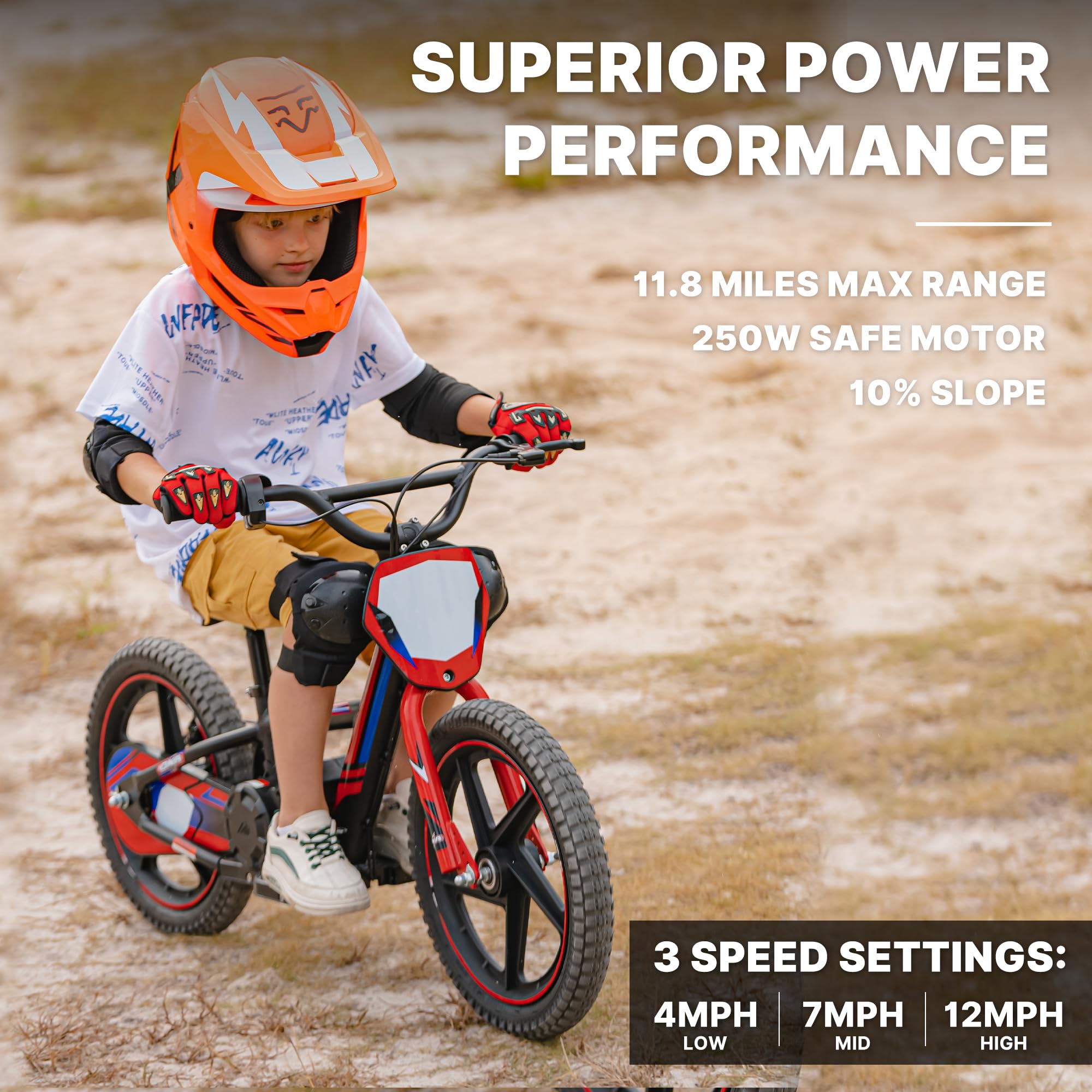 Lightweight Electric Dirt Bike for Kids 3-12 Years - 170W/340W Motor, 10-12MPH Speed, 24V Removable Battery & Dual Hand Brakes - Perfect for Backyard Riding, Off-Road Trails & Learning Balance
