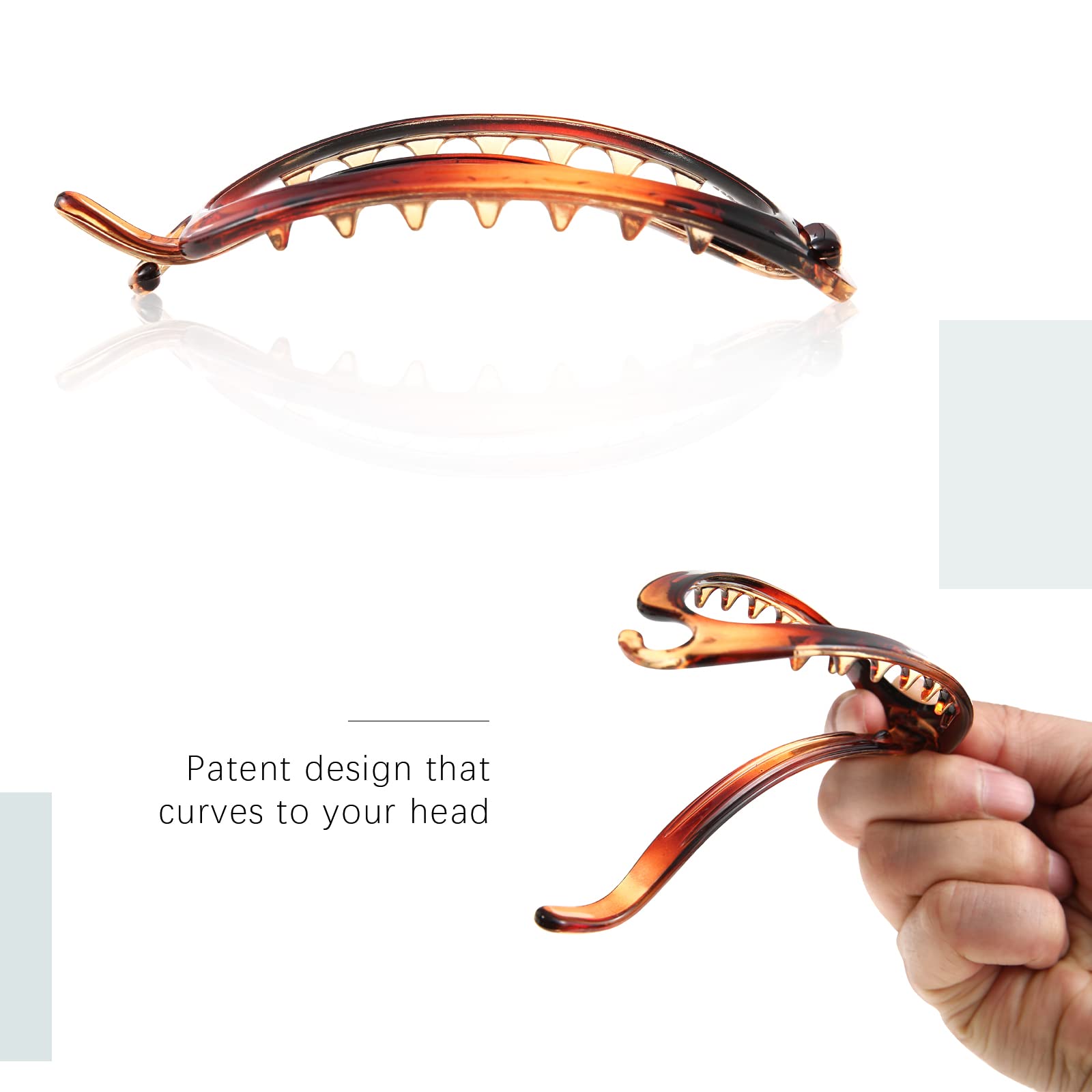 French Concord Hair Claws - 6Pcs No Slip Grip Strong Hold Hair Clips for Women & Girls | Tortoiseshell Large 4.7 Inch Hair Accessories | Perfect for Thick, Thin Hair, Updos, Ponytails & Everyday Styling