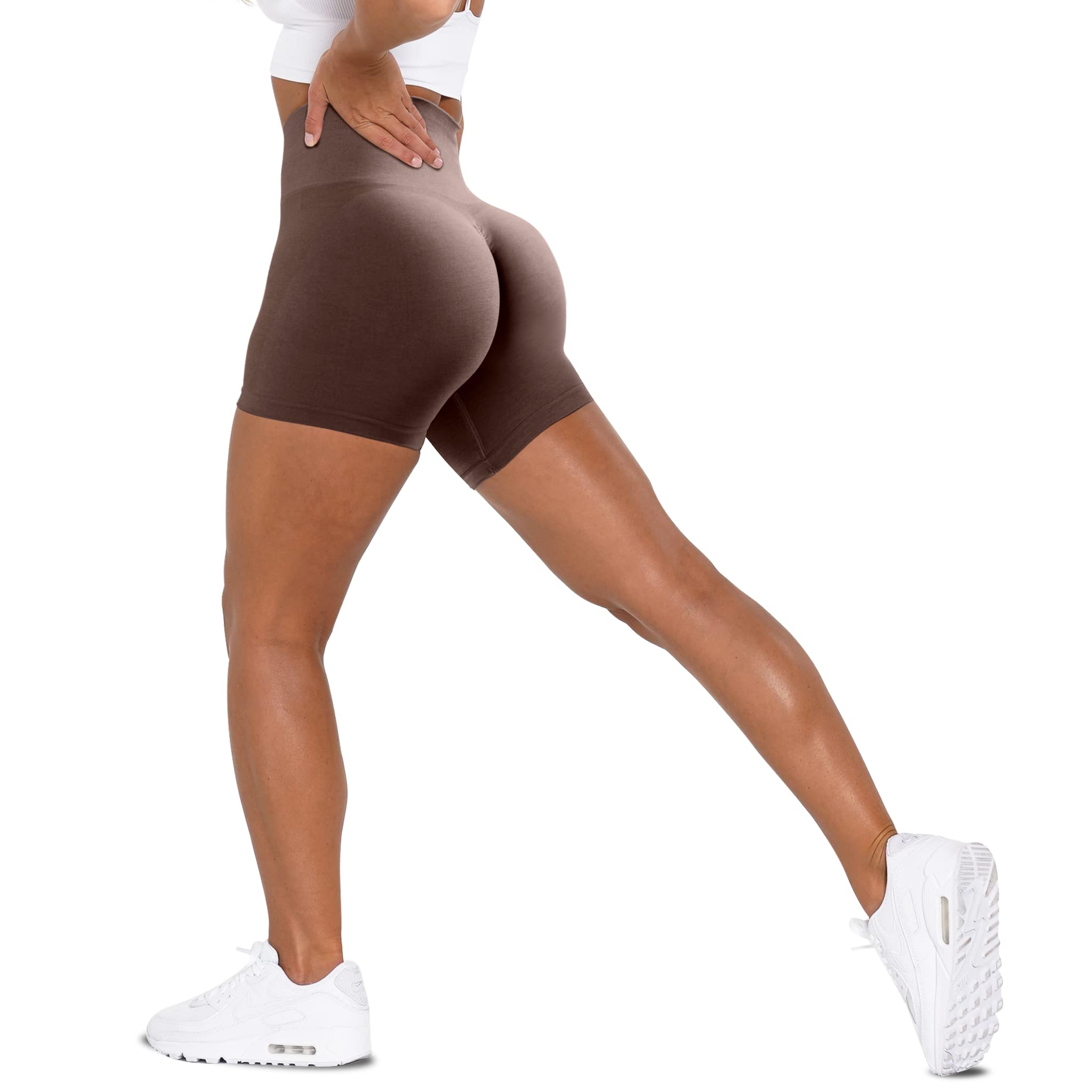 **Unthewe Women's High Waisted Seamless Workout Shorts – Butt Lifting Gym & Yoga Booty Shorts for Running, Squats & Fitness**
