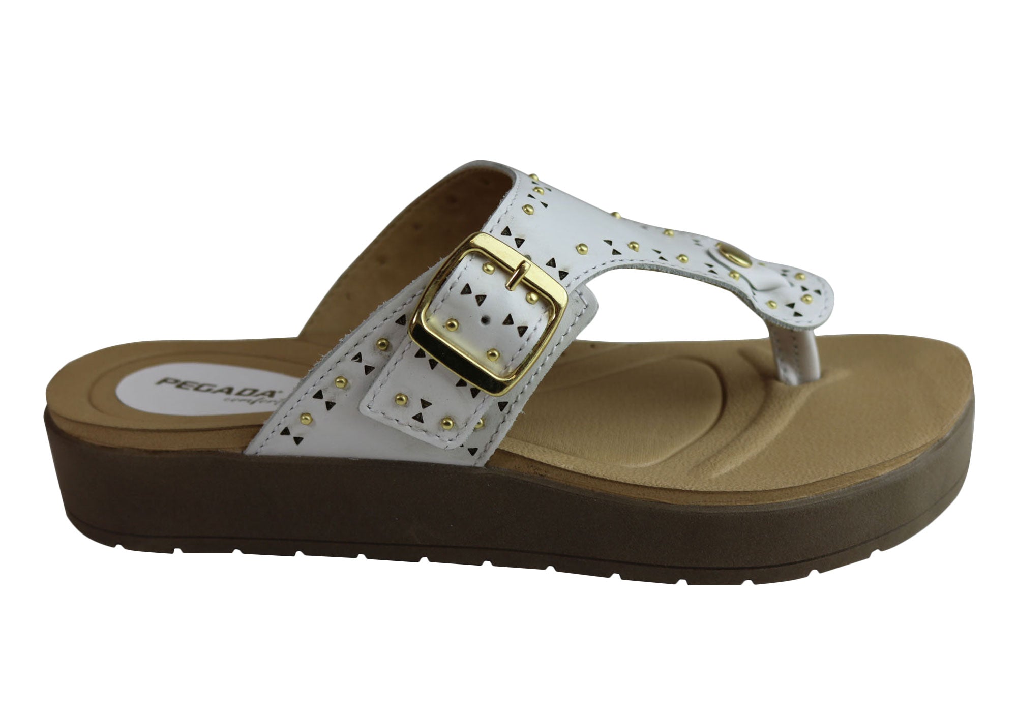 Jess Women's Cushioned Leather Sandals - Comfortable Flip Flops Made in Brazil - Perfect for Beach, Vacation & Summer Outfits