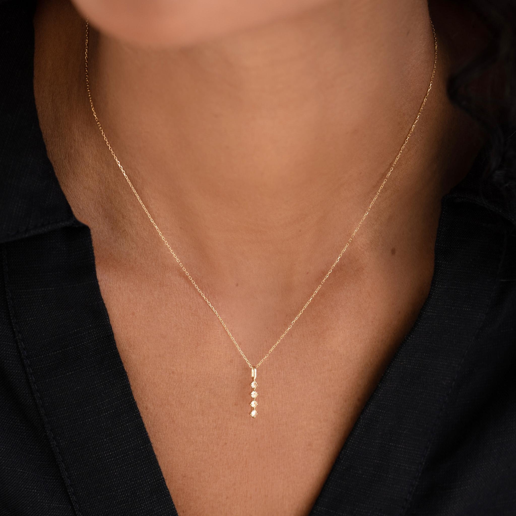 14K Gold Diamond Drop Pendant Necklace for Women - Elegant Everyday Jewelry & Special Occasion Gift
