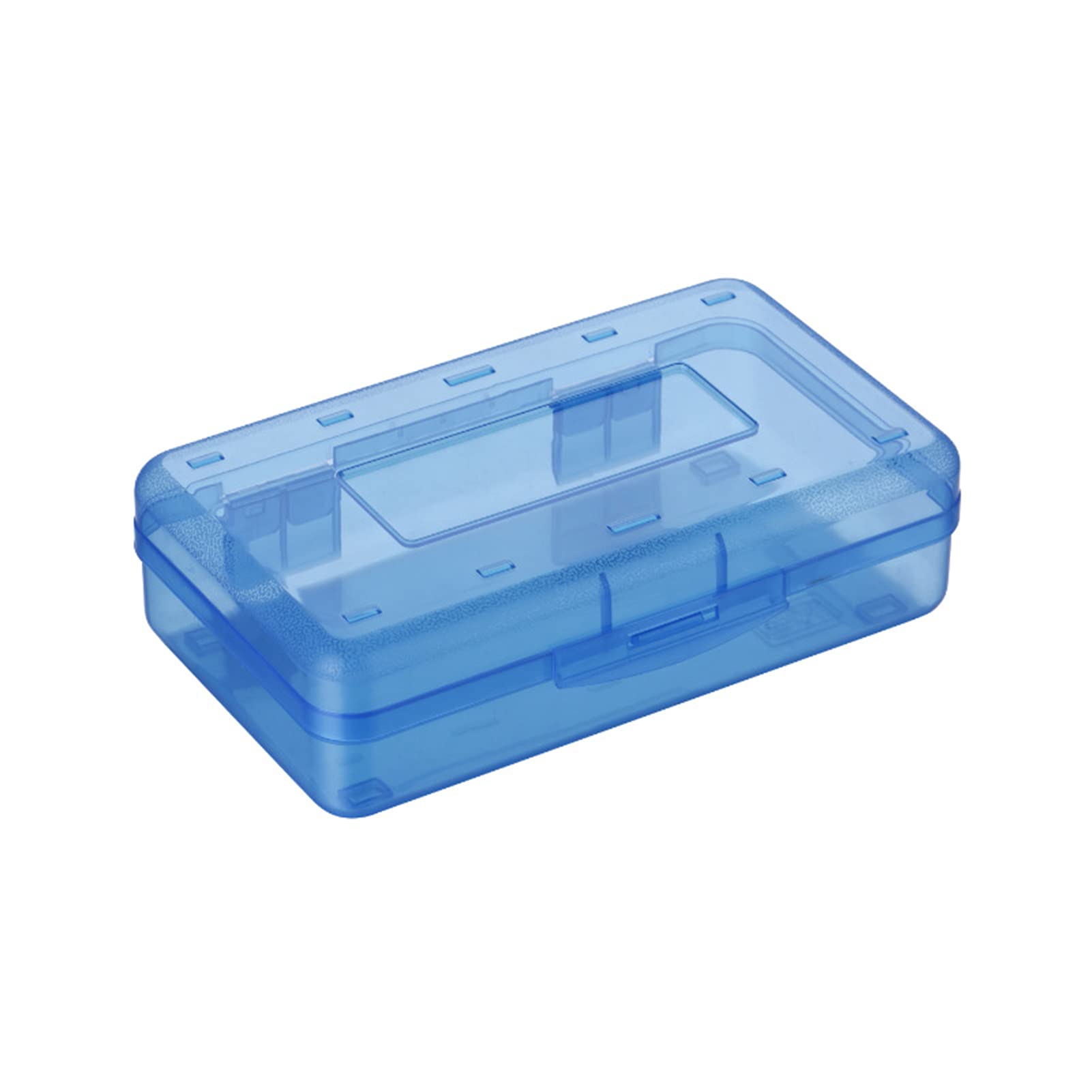 Colorful Stackable Plastic Pencil Case - Large Capacity School & Office Supplies for Kids - Blue