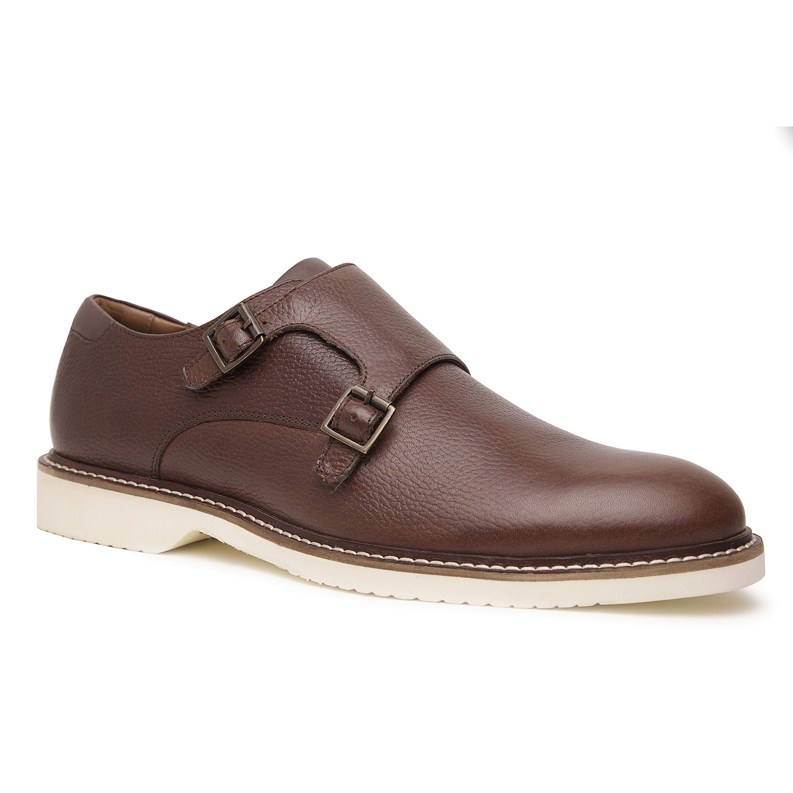 Neil Genuine Leather Suede Dress Shoes for Men - Luxury Handcrafted Monk Strap Casual Shoes with Lightweight EVA Sole & Plain Toe Design | Perfect for Business, Weddings & Formal Events