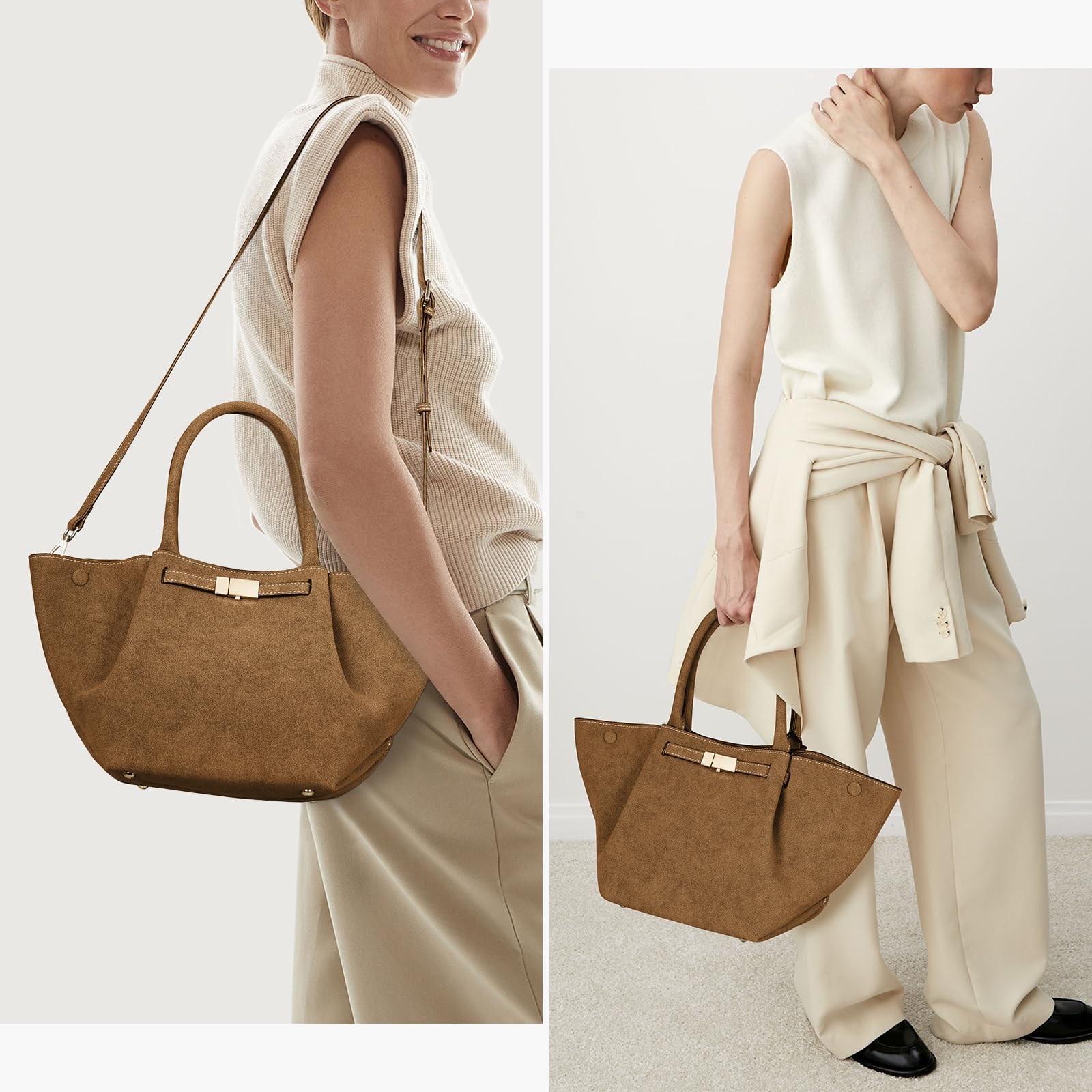 Juoxeepy Leather Tote Bags for Women - Stylish Work Bag with Top Handle, Luxury Hobo Handbag Purse for Office, Travel & Everyday Use