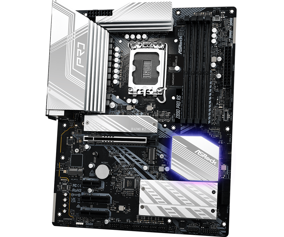 ASRock Z890 Pro RS ATX Motherboard - Intel LGA 1700 Socket, DDR5, PCIe 5.0, WiFi 6E - Perfect for Gaming PCs, Workstations & Content Creation