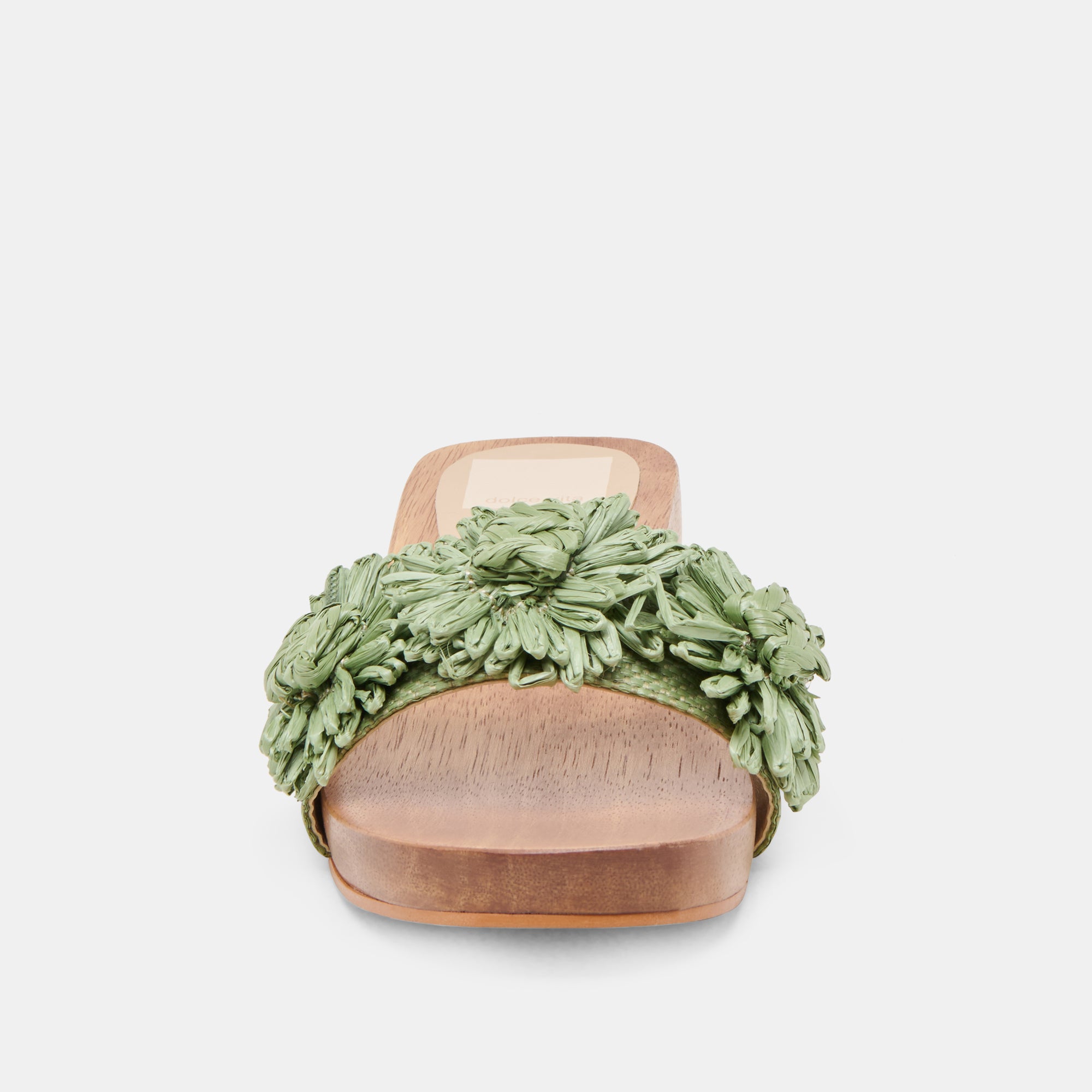 ARIENA Women's Floral Raffia Sandals - Comfortable Jade Green Beach Sandals for Summer, Vacation, and Outdoor Activities