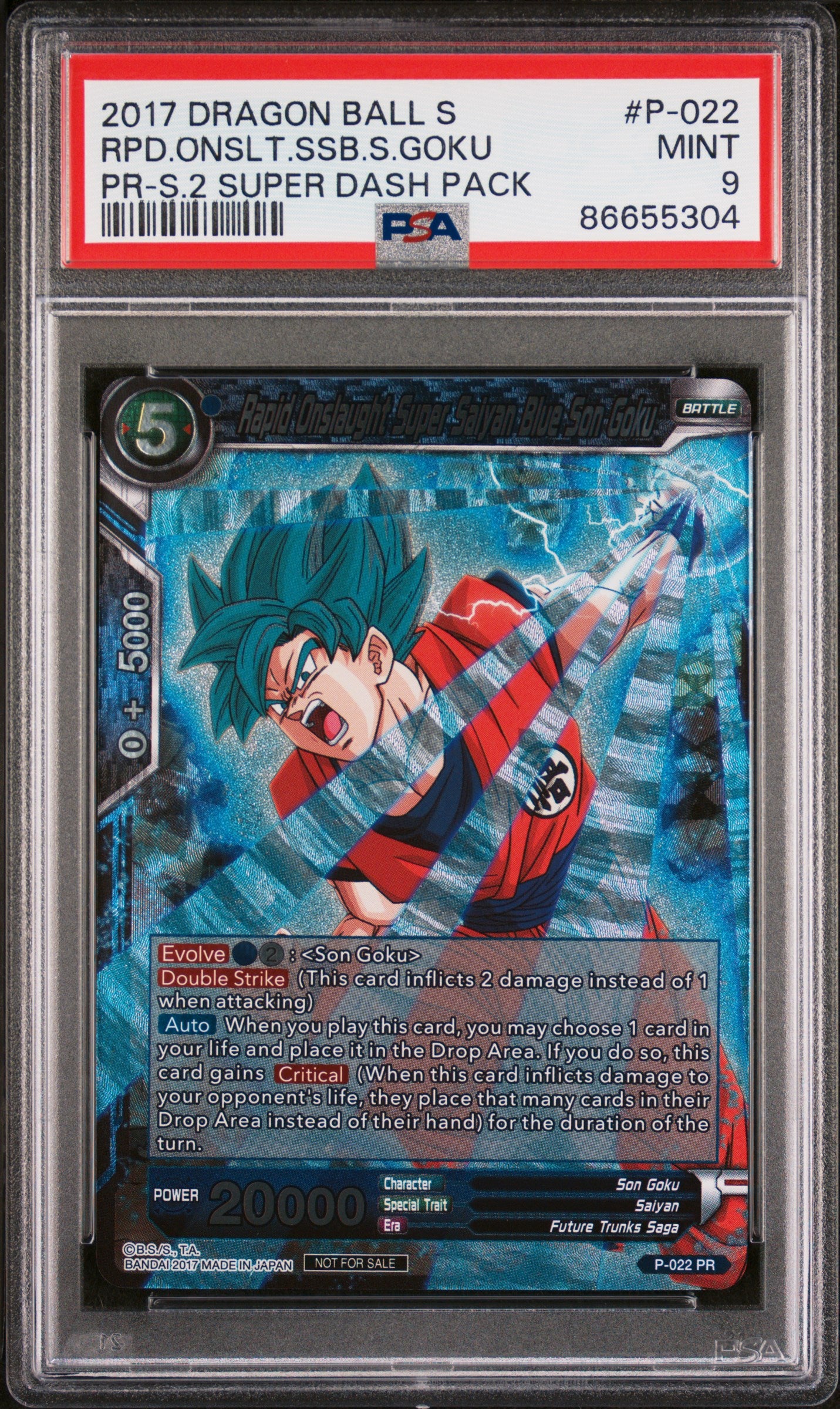 2017 Dragon Ball Super RPD Onslaught SSB Goku #P 022 PSA 9 Graded Card - Perfect for Collectors, Anime Fans & Display in Home or Office