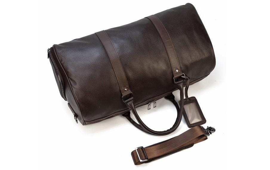 Premium Brown Leather Weekender Bag for Men & Women - Durable Travel Duffel for Weekend Getaways & Business Trips