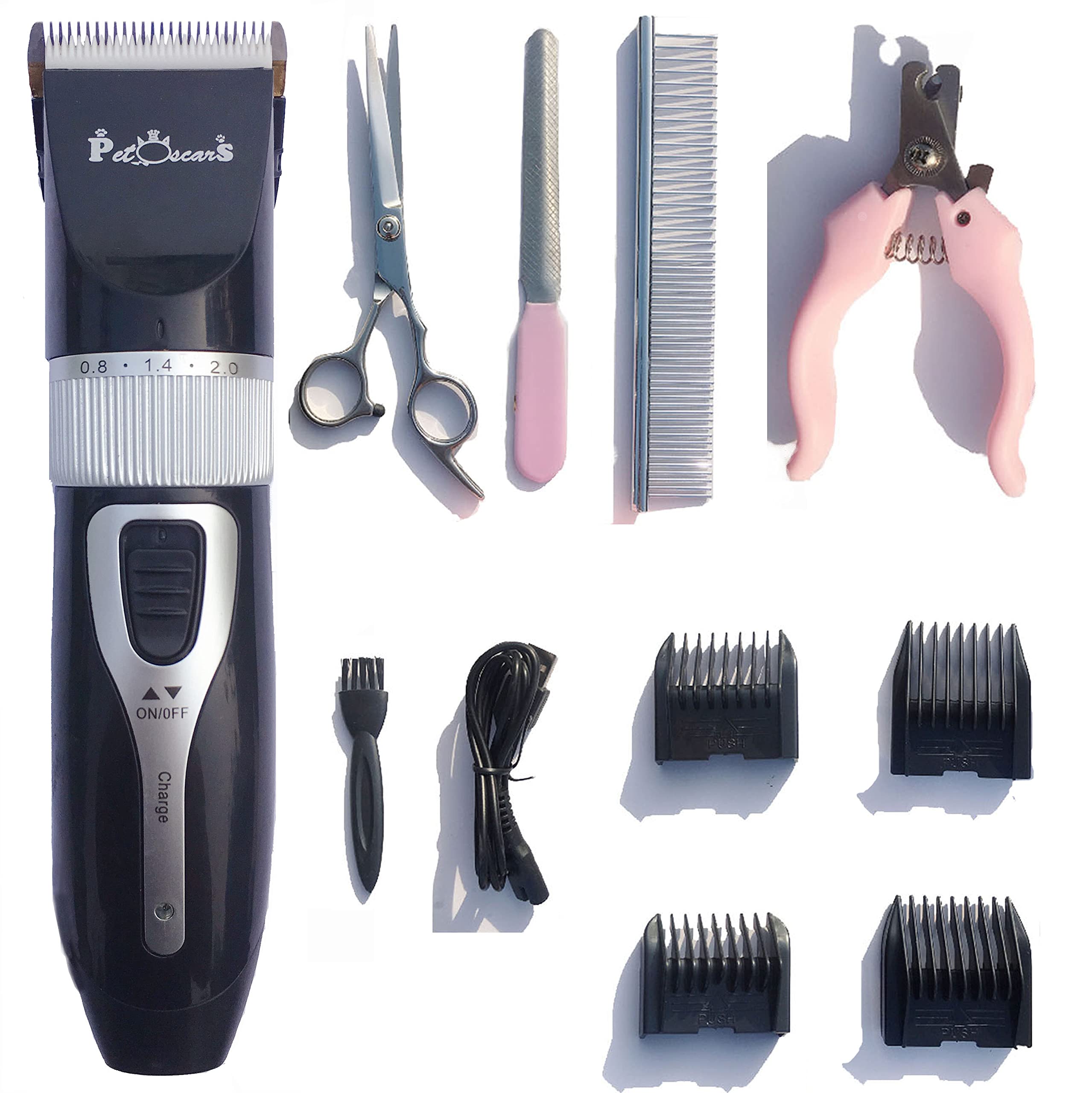 Professional Dog Grooming Kit - Quiet Electric Clippers & Heavy Duty Cordless Pet Shaver for Small Dogs, Cats, Rabbits | Home Grooming & Pet Salon Use