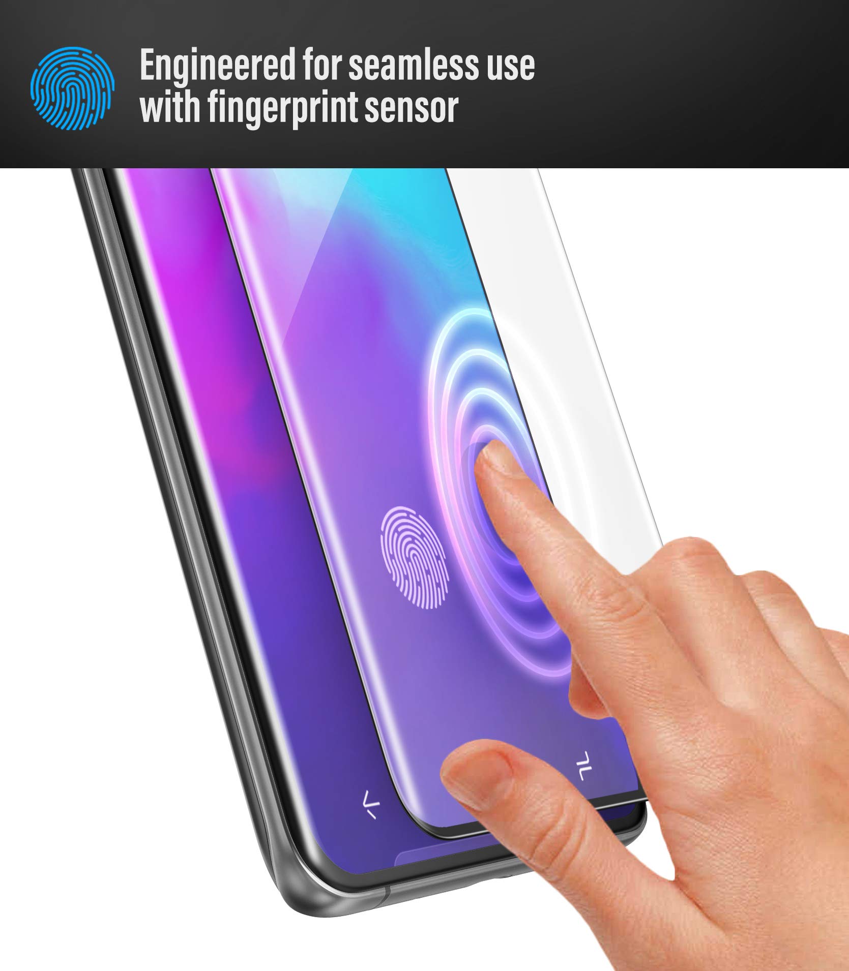 MagGlass Samsung Galaxy S20 Tempered Glass Screen Protector - HD Clear, Anti-Bubble, Scratch Resistant with In-Screen Fingerprint Sensor Support | Case Compatible Display Guard for Daily Protection & Gaming