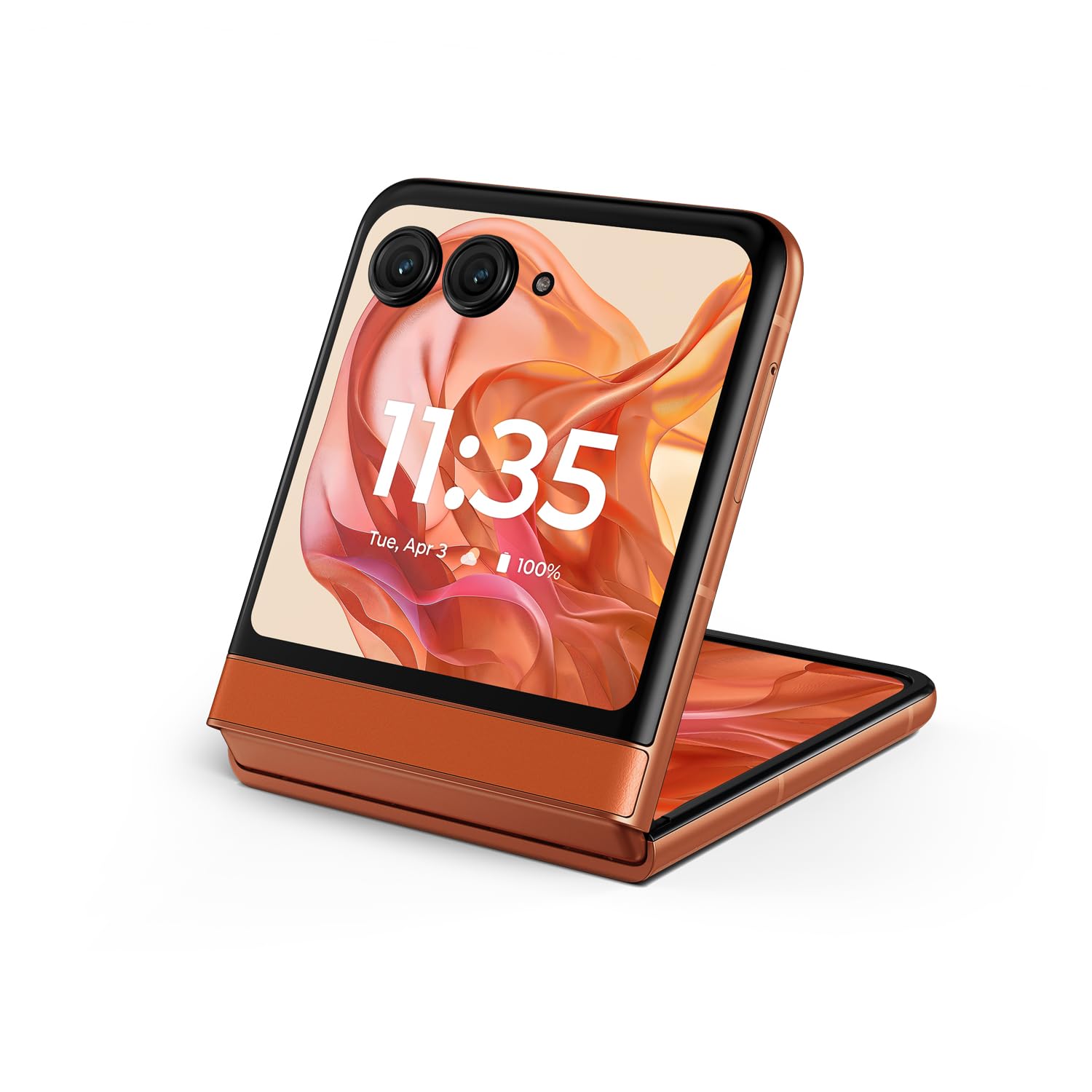 Motorola razr 2024 Unlocked Smartphone 256GB Storage - Spritz Orange Color | Stylish Flip Phone for Business, Travel & Everyday Use