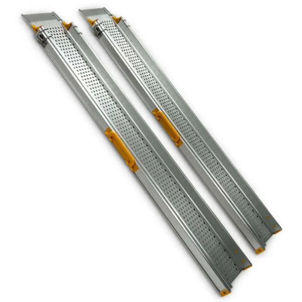 GO Ramp Portable 8 FT Telescopic Ramp By GomfyGo - Lightweight Aluminum Loading Ramp for Wheelchairs, Scooters, Motorcycles & ATVs - Perfect for Home, Garage & Outdoor Use