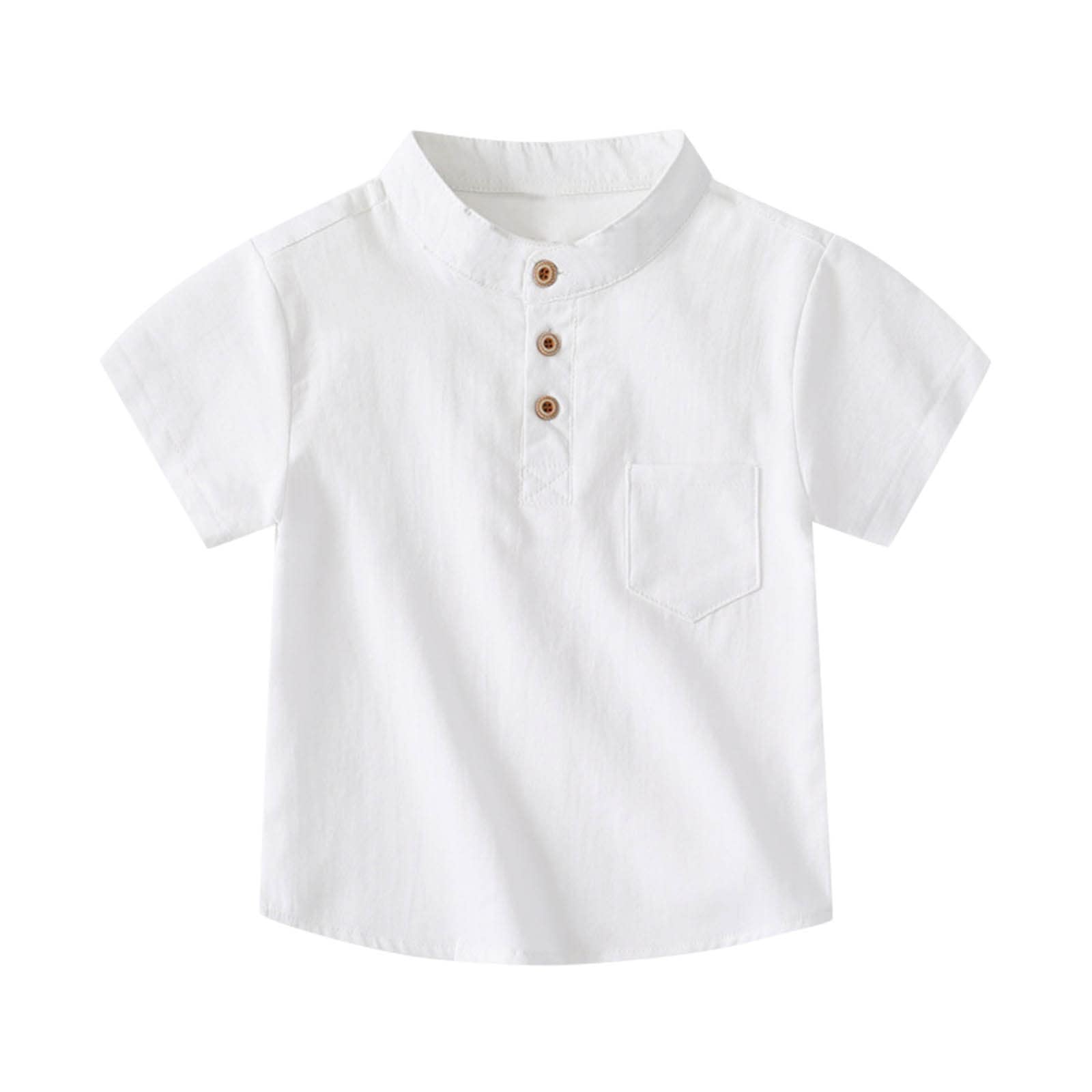 Unisex Cotton Short Sleeve T-Shirts with Front Pockets - Casual Round Neck Summer Tops - Loose Fit Button Shirt for Everyday Wear & Outdoor Activities