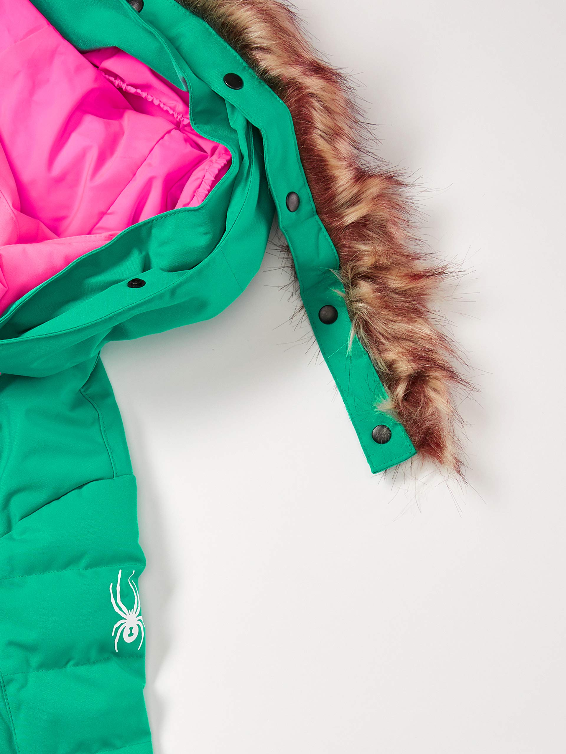 Spyder Kids Girls' Atlas Synthetic Down Jacket - Big Kids Size 12 | Warm Winter Coat for Girls | Bubblegum Pink/Scuba Blue | Perfect for School, Outdoor Play & Cold Weather Activities
