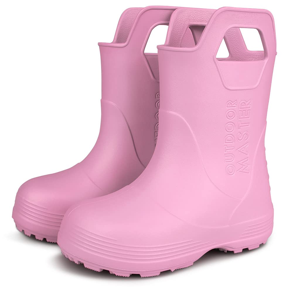 OutdoorMaster Kids Toddler Rain Boots - Lightweight Waterproof Rubber Boots for Boys & Girls, Easy to Clean - Perfect for Puddles, Playground & Outdoor Adventures