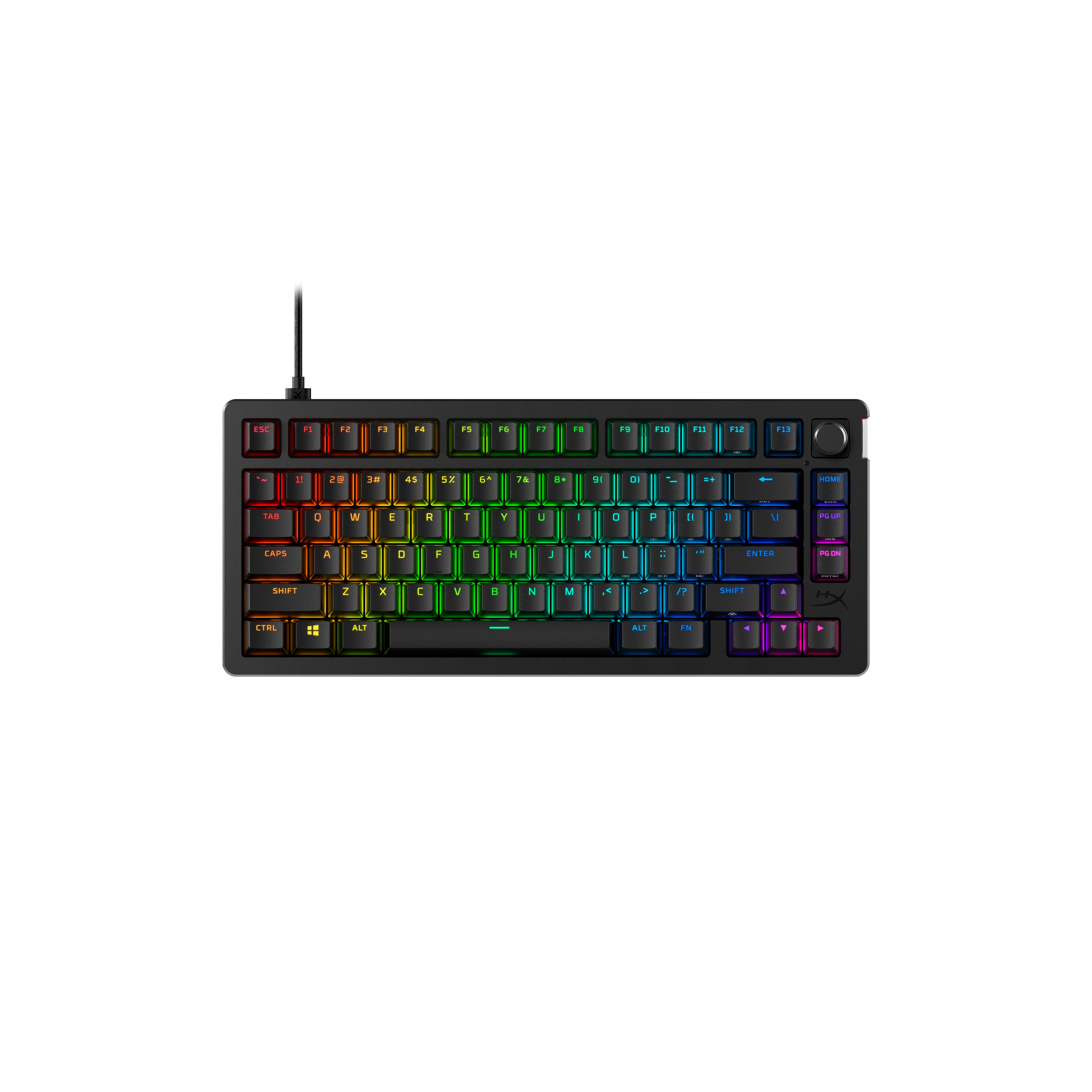 HyperX Alloy Rise 75% Mechanical Gaming Keyboard - RGB Backlit, Anti-Ghosting, Compact Design for PC/PS5/Xbox - Perfect for Esports, Streaming & Office Work