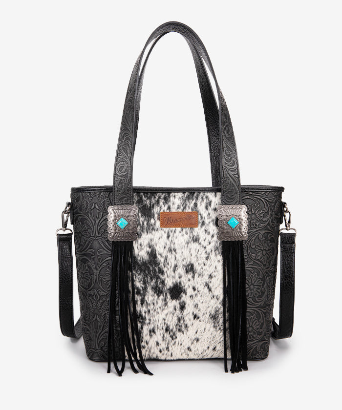 Wrangler Genuine Cowhide Leather Fringe Crossbody Purse for Women - Stylish Concealed Carry Handbag for Everyday Use, Travel & Outdoor Adventures