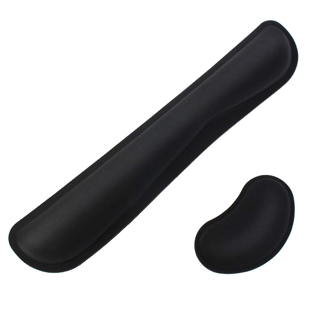 Memory Foam Keyboard & Mouse Wrist Pad - Office & Gaming Comfort Support for Pain Relief