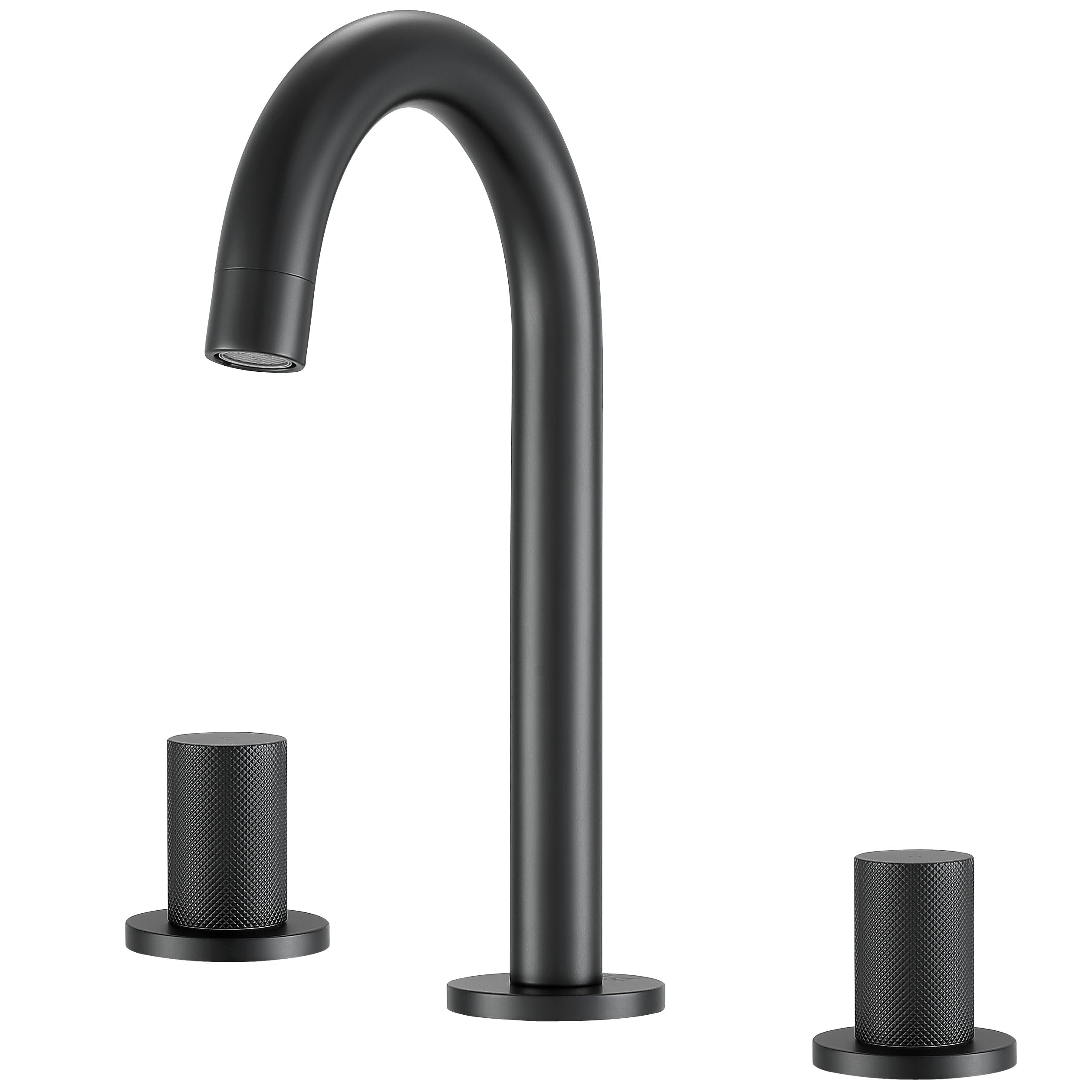 Ancona Industria Matte Black Widespread Bathroom Faucet - Modern 8 Inch Centerset Bathroom Sink Faucet with High Arc Spout for Vanity, Powder Room & Guest Bathroom