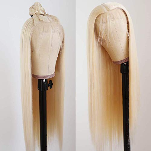Ubetta 13x6 Brazilian Straight Lace Front Wig - 150% Density Blonde 613 Human Hair with Bleached Knots & Baby Hair | Pre-Plucked Lace Frontal Wig for Black Women (16 Inch) | Perfect for Daily Wear, Cosplay, and Special Occasions