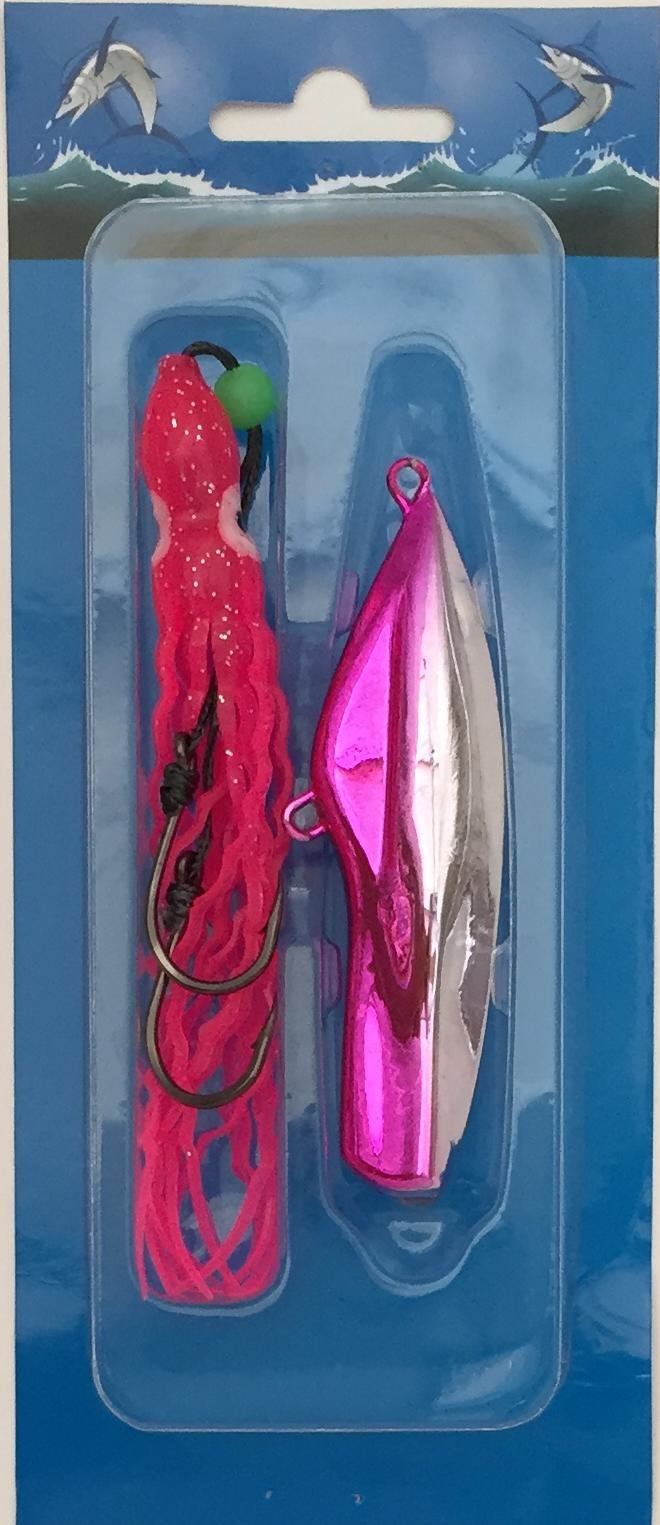 Knife Pirates Metal Jig SB Fishing Lure 190g 6.7oz - Pink Silver Color - 3 Pack Set for Saltwater & Freshwater Fishing - Perfect for Bass, Trout, and Walleye