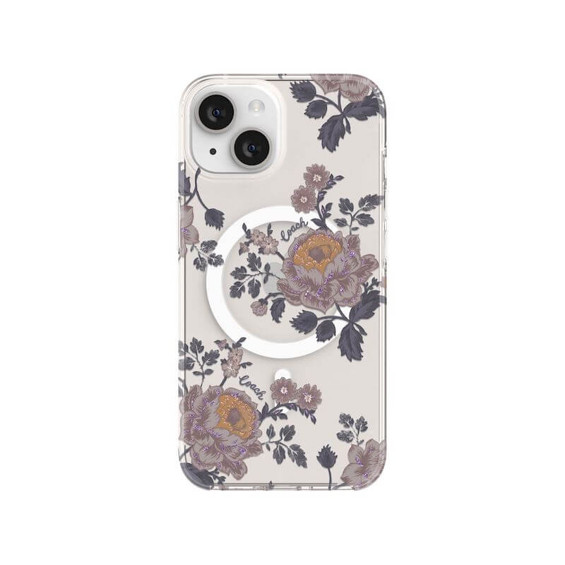 Coach MagSafe Compatible iPhone 14 Case - Moody Floral Purple Protective Cover | Perfect for Everyday Use, Travel & Style Protection