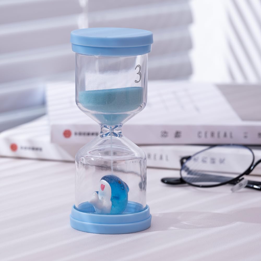 Unbreakable 3-Minute Plastic Hourglass for Kids - Shark in Blue Macaron Color, Fun Toothbrush Timer | Perfect for Bathroom, Kids' Dental Care & Learning Time Management