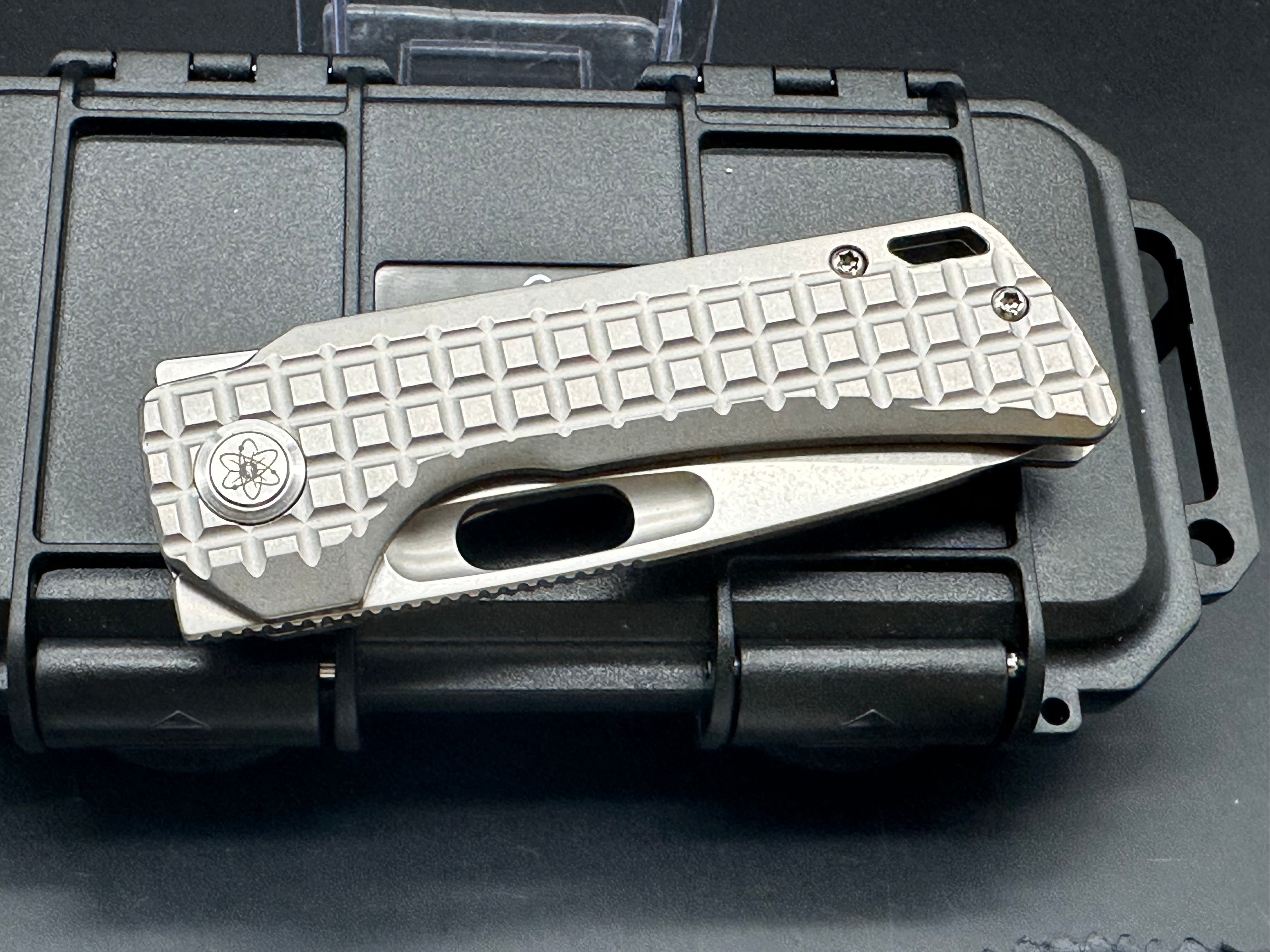 EMP EDC Nymble T 3.1 Folding Knife - M390 Premium Steel Blade & Stonewashed Titanium Handle - Perfect for Everyday Carry, Outdoor Adventures & Tactical Use