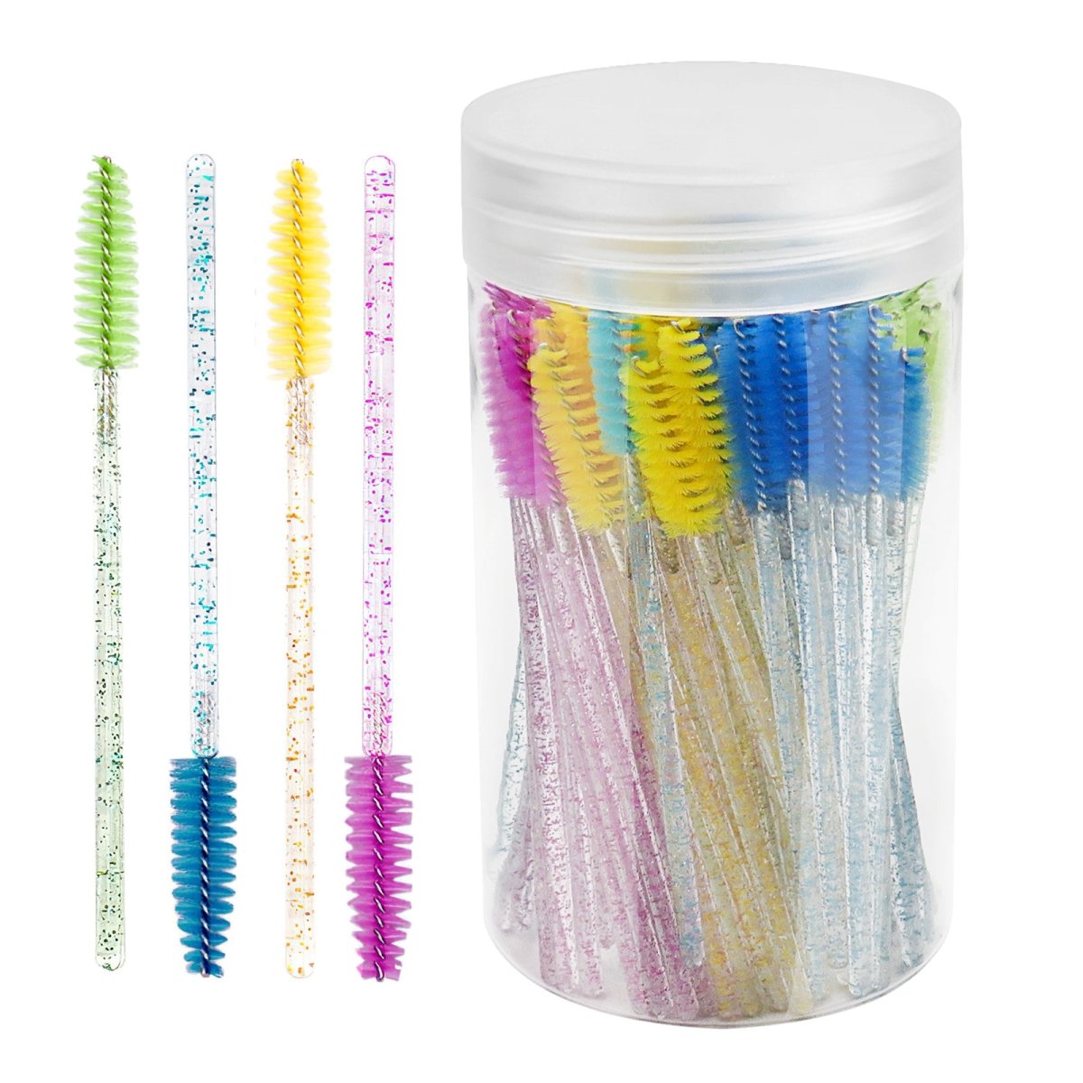 100pcs Crystal Mascara Wands - Reusable Mascara Applicators for Professional Salon & DIY Lash Extensions | Perfect for Makeup Artists, Beauty Salons and Home Use