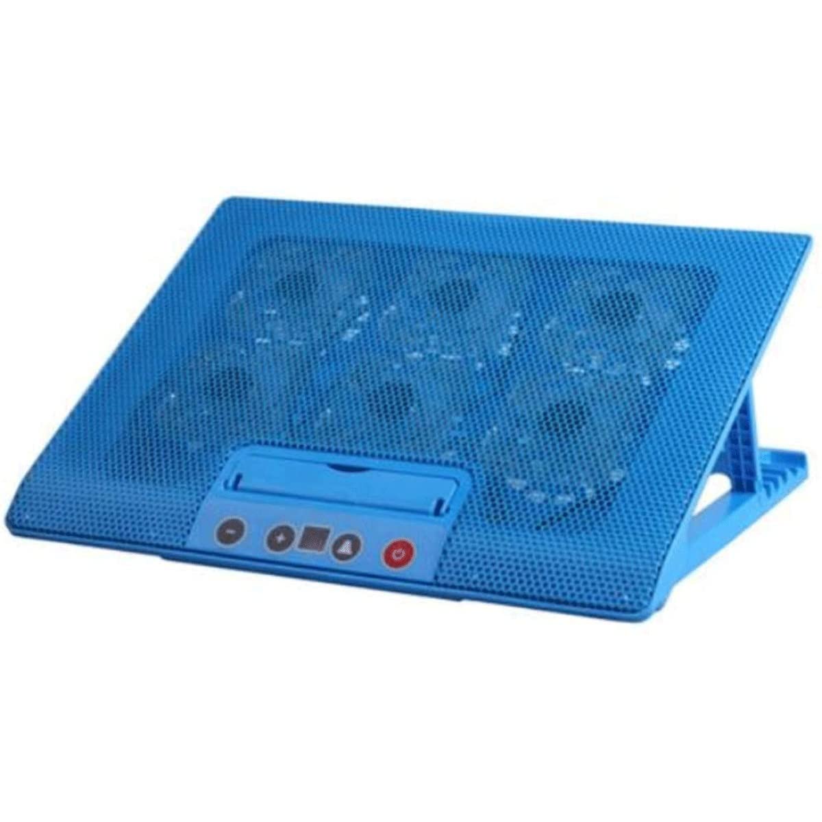 6-Fan USB Laptop Cooling Pad with Adjustable Stand for 17-inch Notebooks | Blue | Perfect for Gaming, Office Work & Overheating Prevention