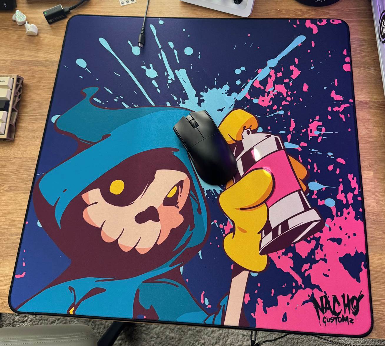 ERRENNIR x NachoCustomz Large Gaming Mouse Pad with Non-Slip Rubber Base - Perfect for PC, Laptop & Office Workstations (Gecko Design)